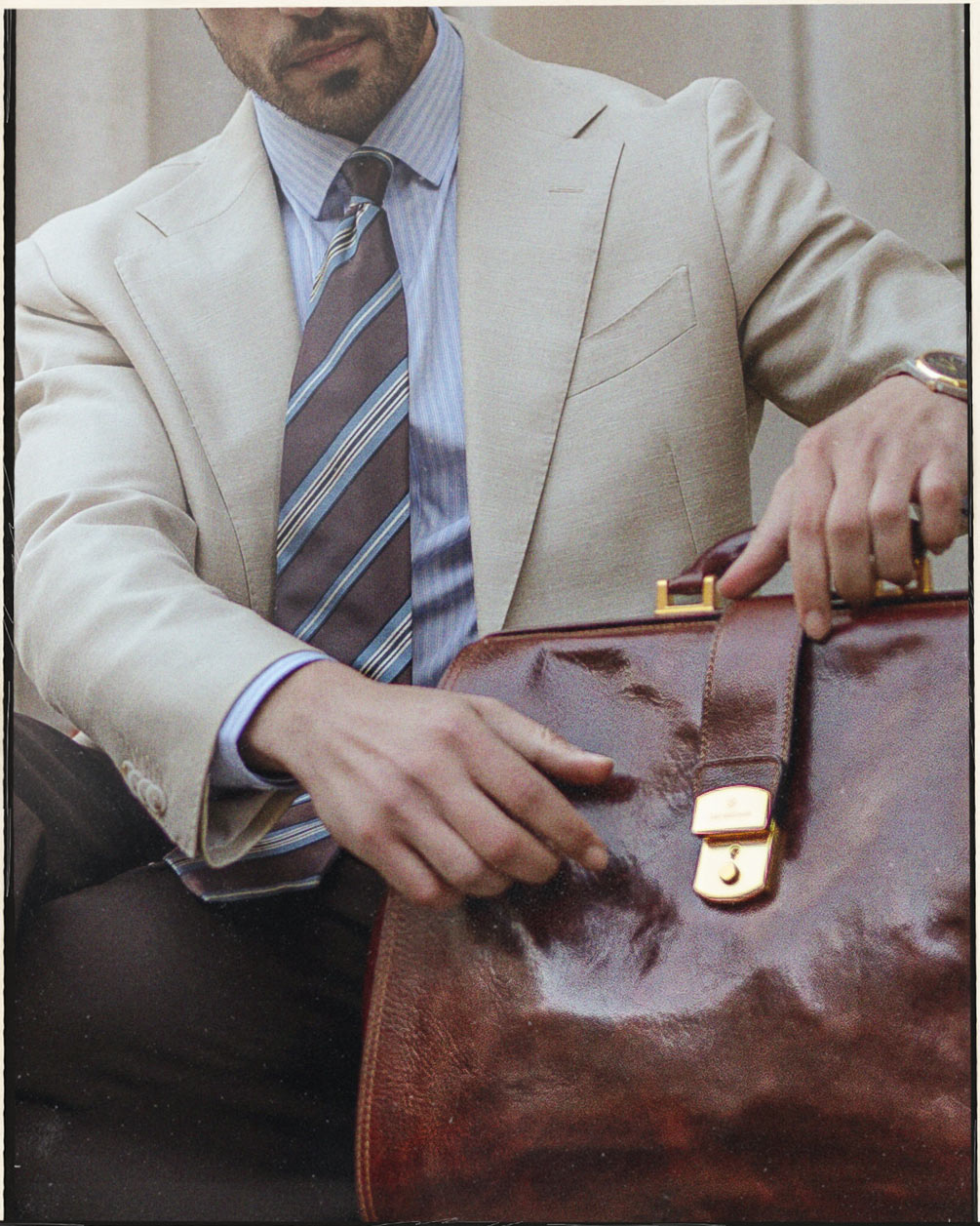 Gigi brown striped silk tie