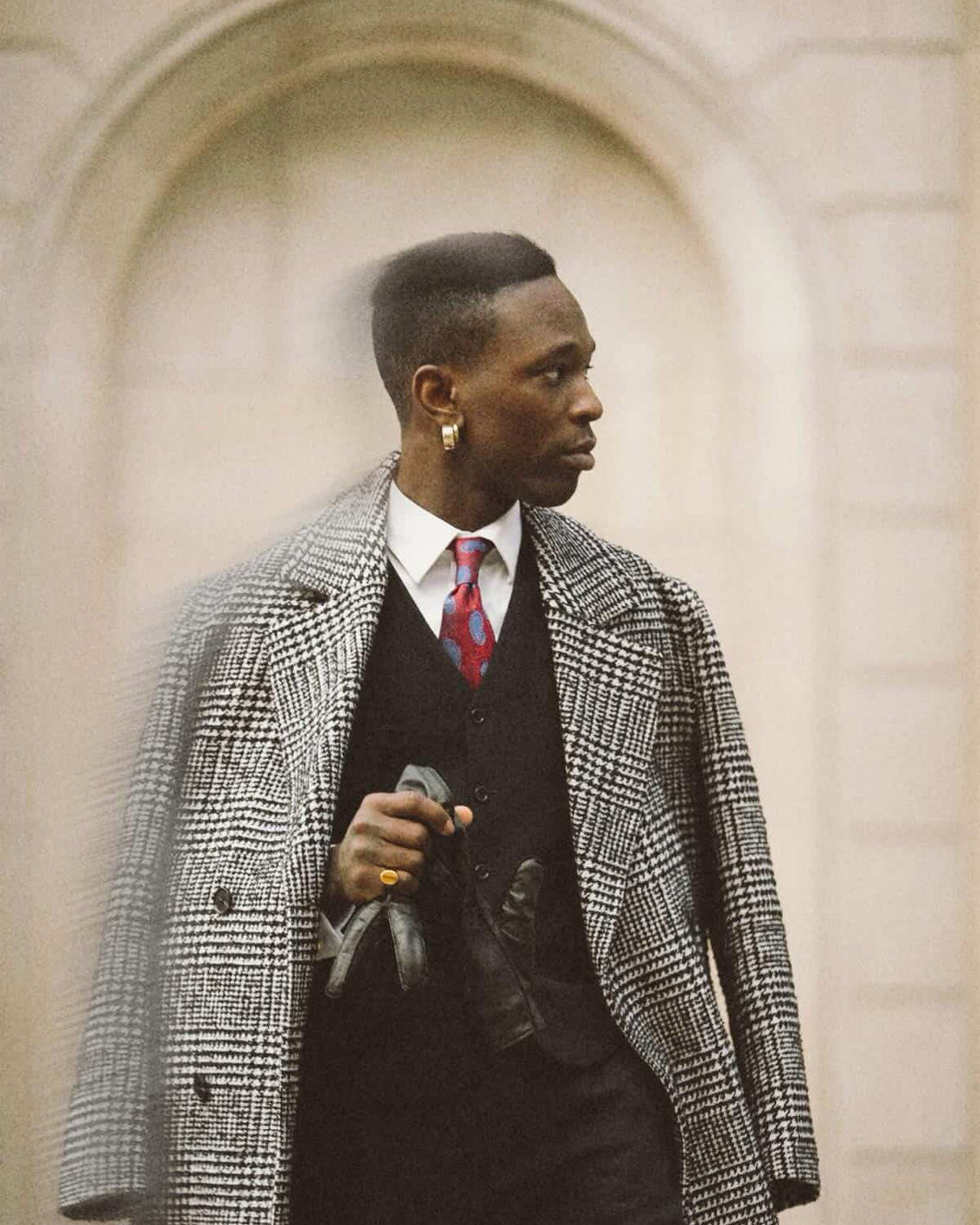 Luca red paisley silk tie