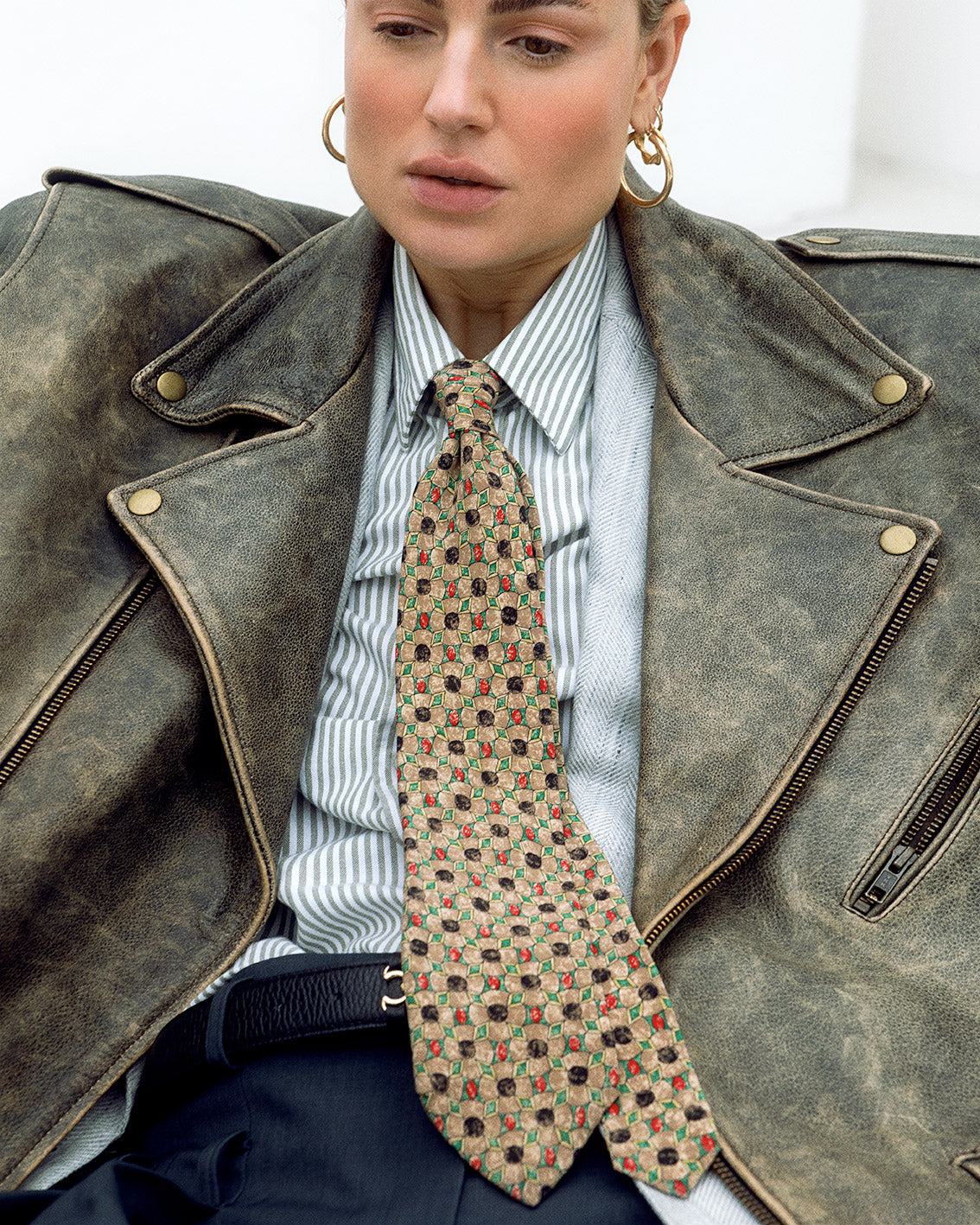 Dior madallion vintage silk tie