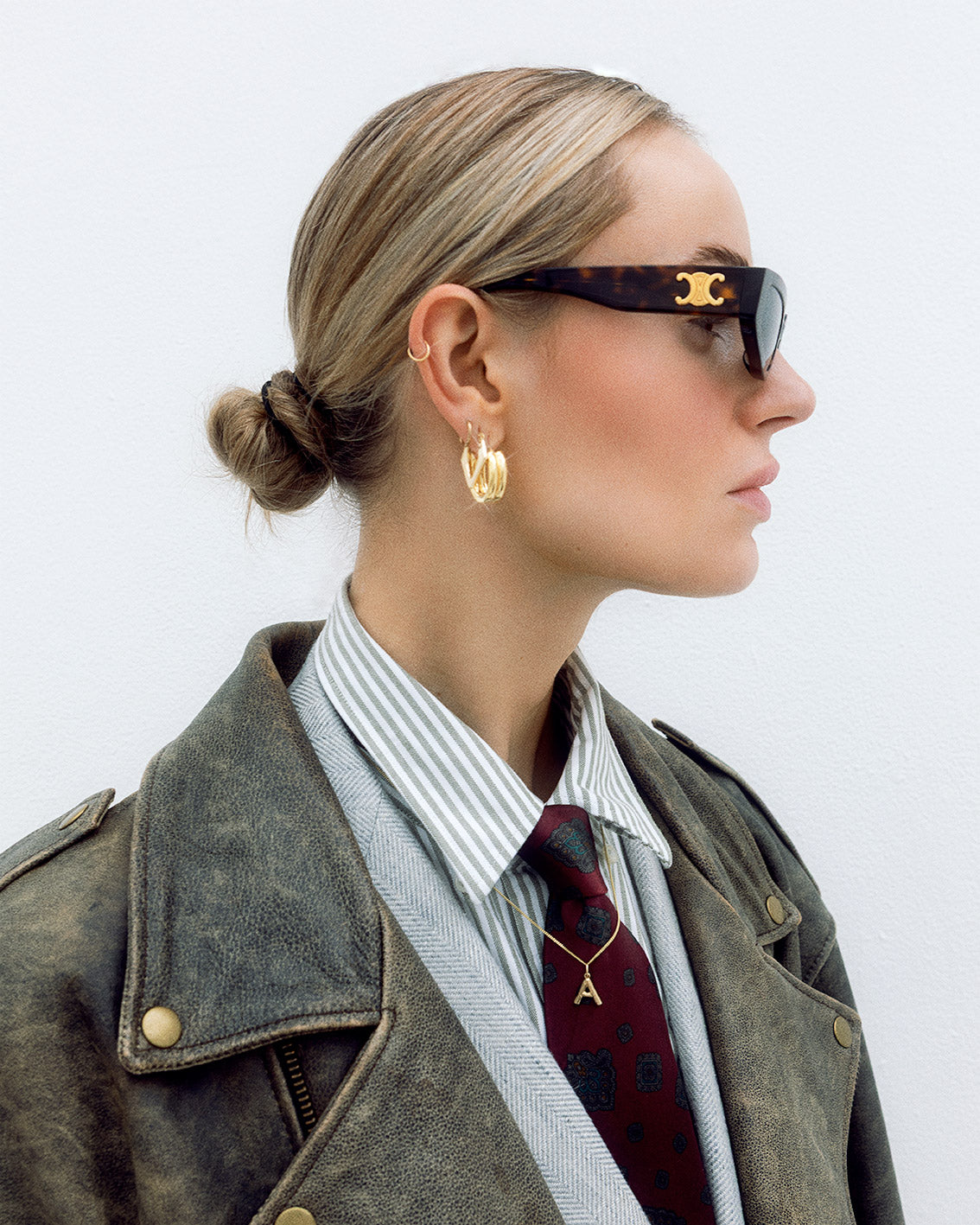 YSL medallion vintage silk tie