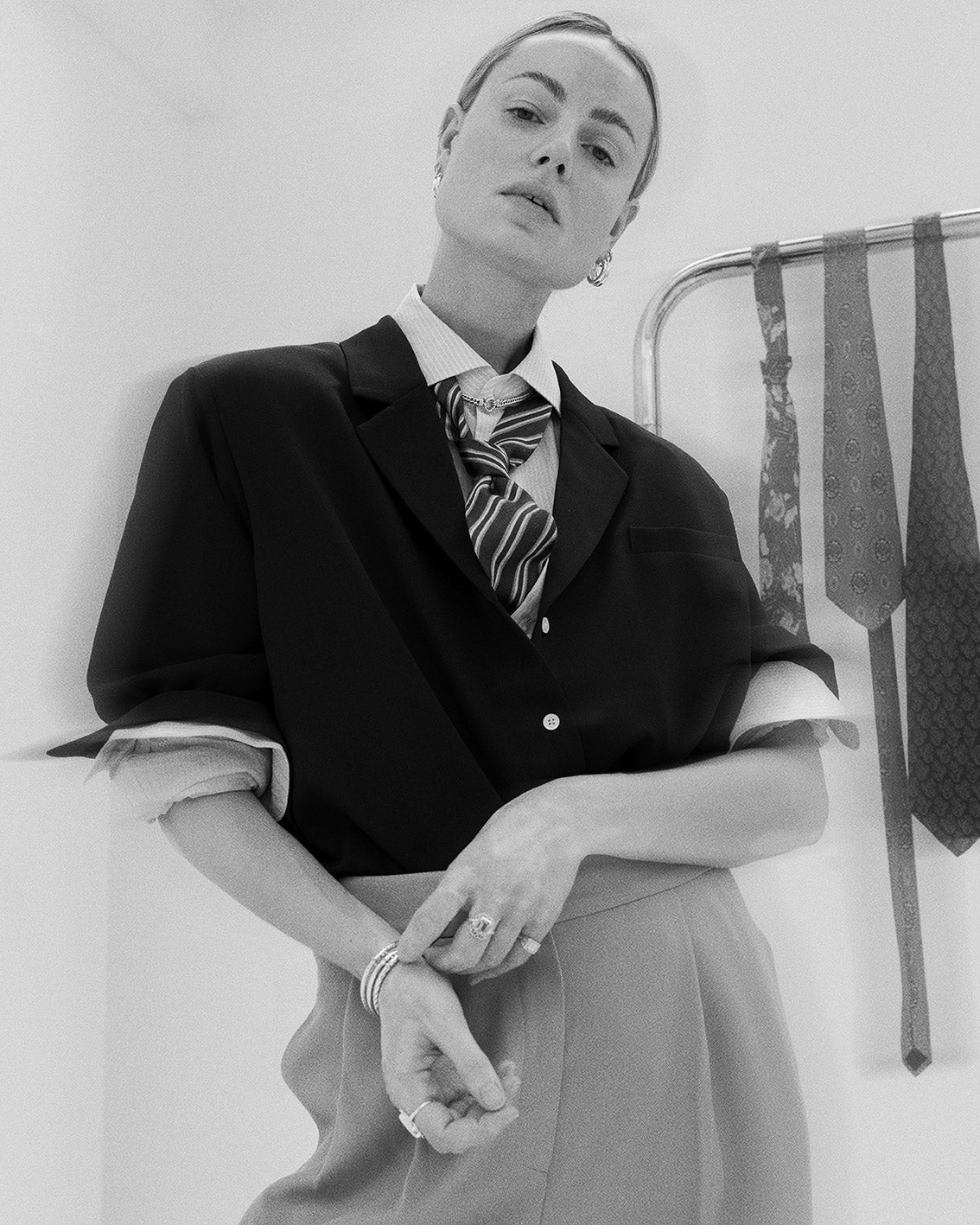 Armani striped vintage silk tie