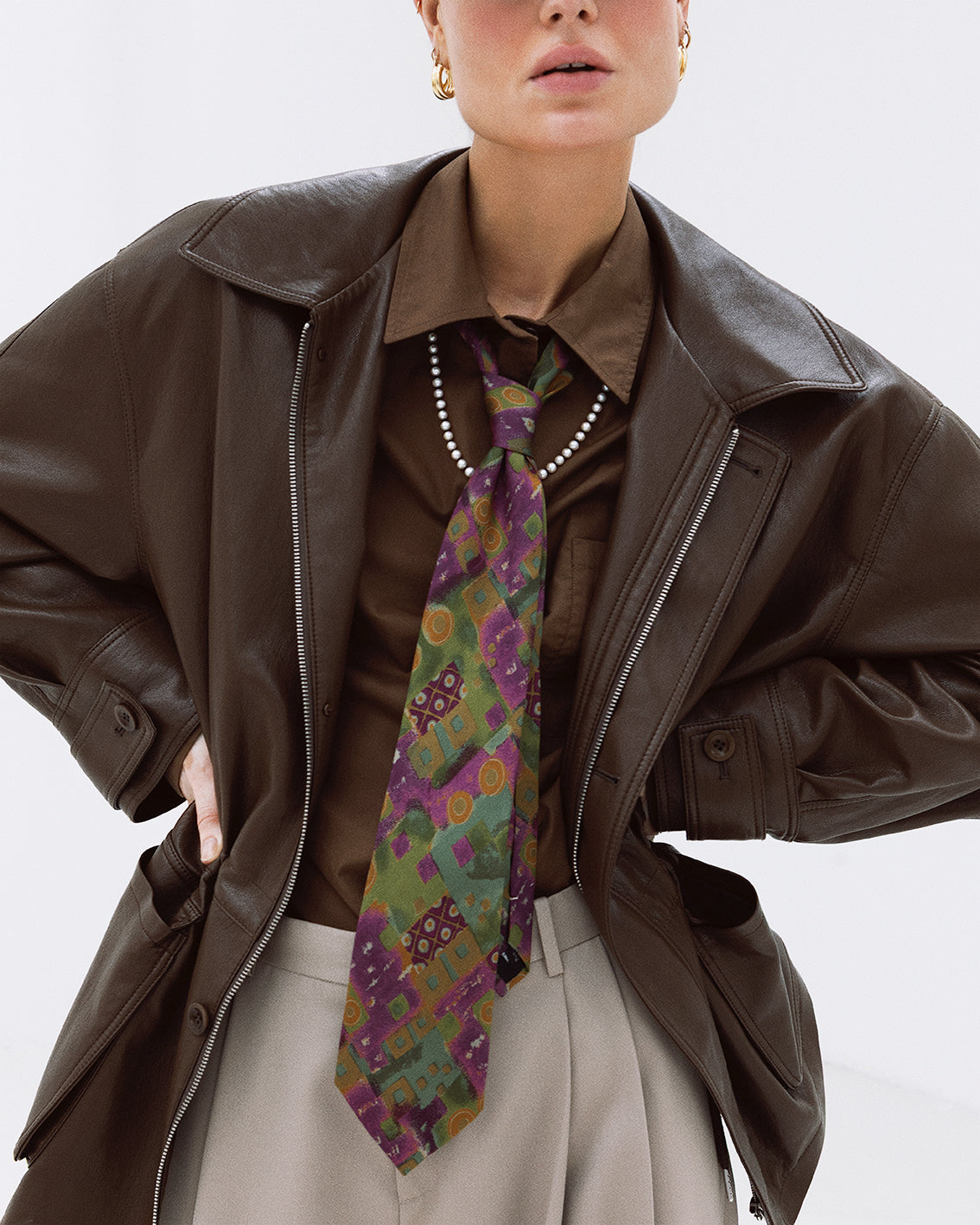 Fendi art vintage silk tie