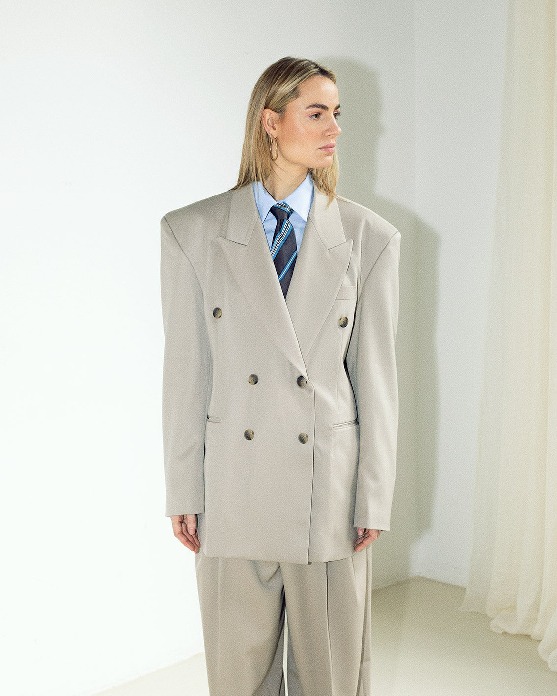 Gigi brown striped silk tie