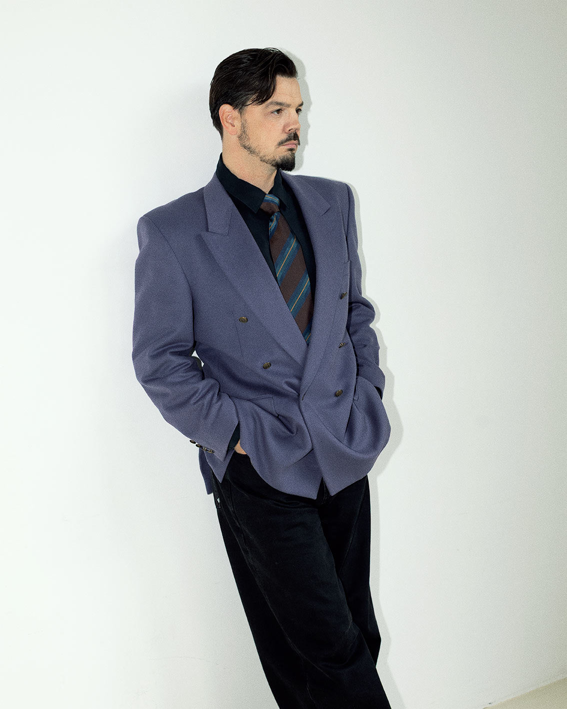 Simone brown striped silk tie