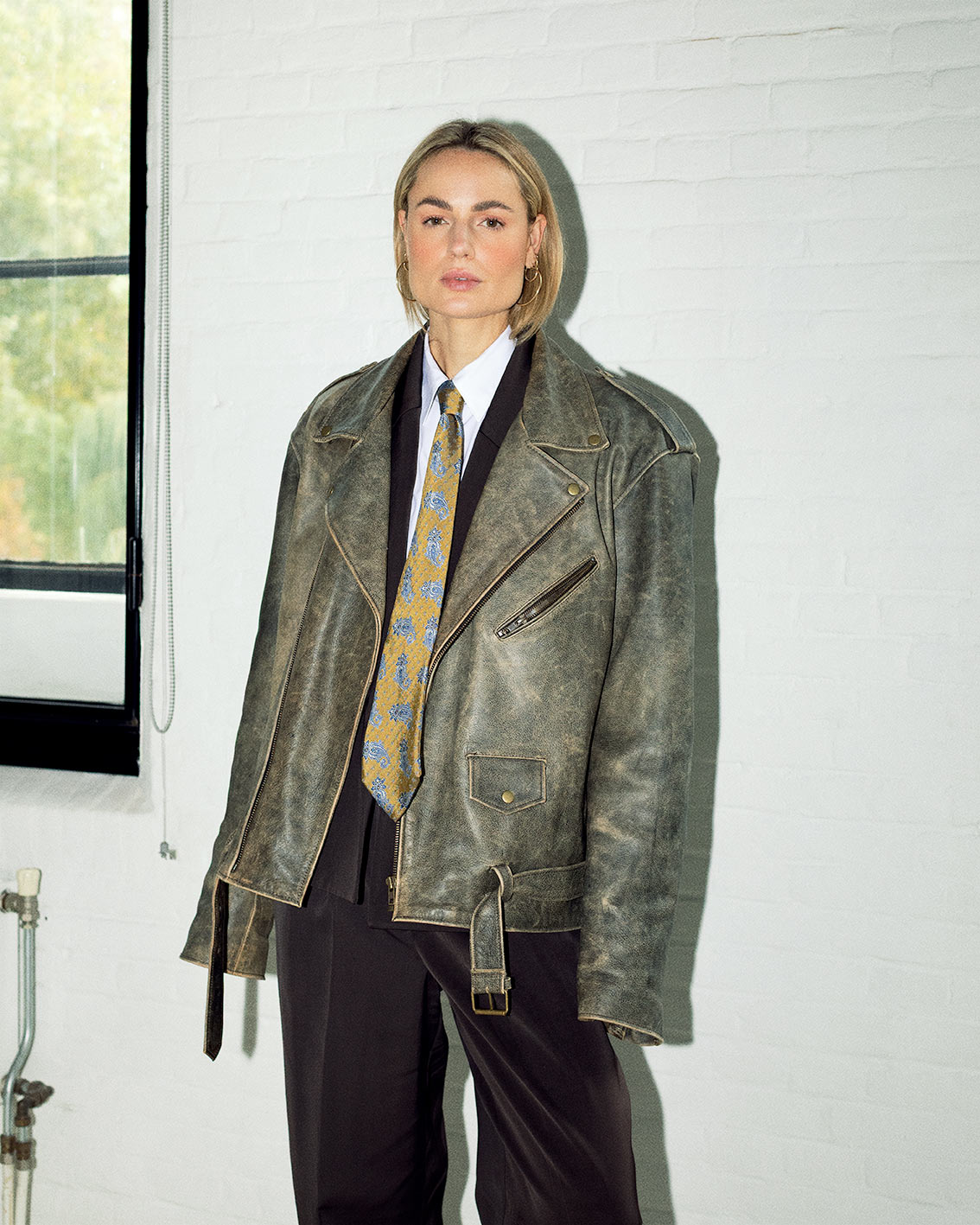 Gabriele yellow medallion silk tie