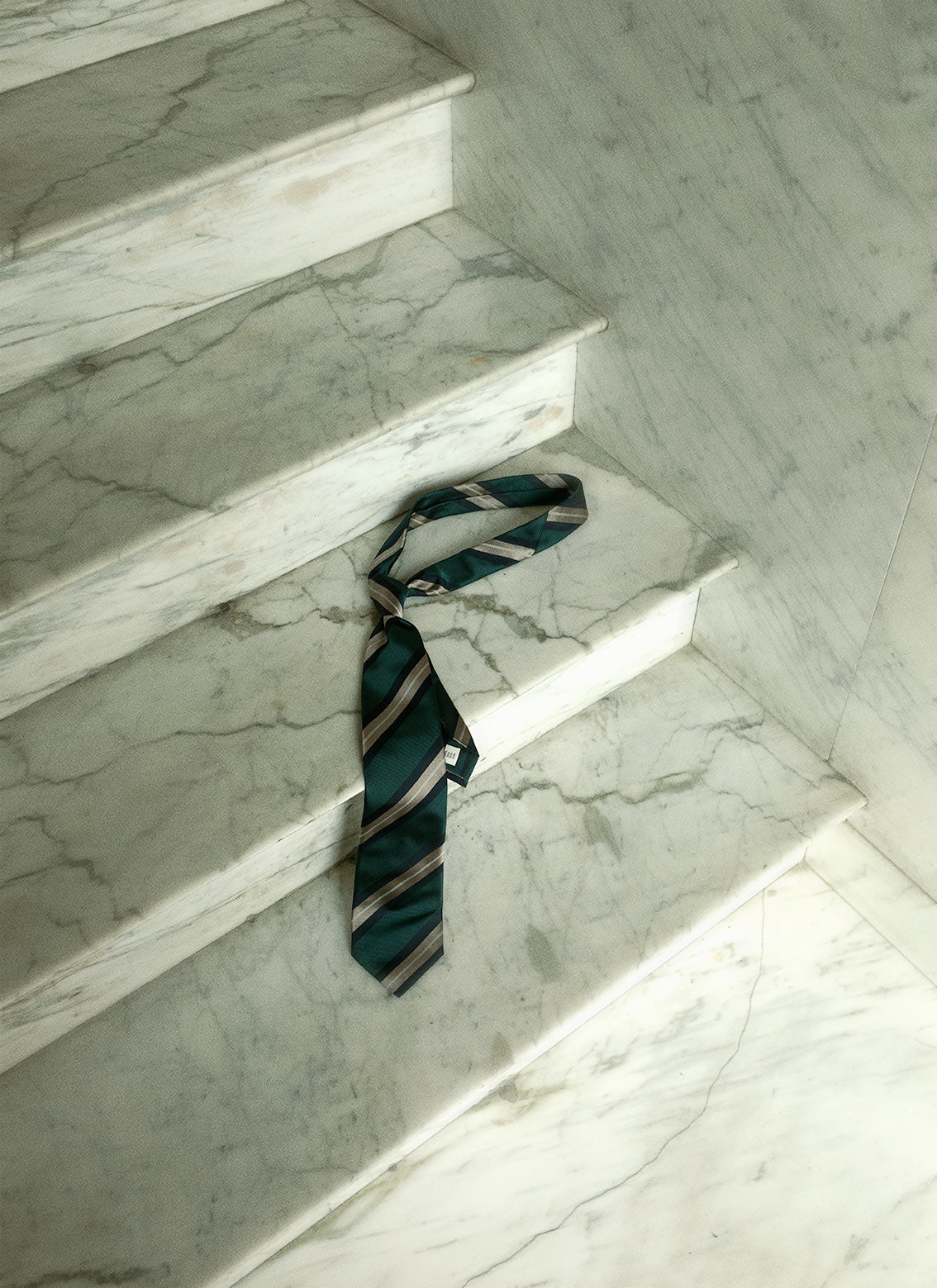 Simone petrol striped silk tie