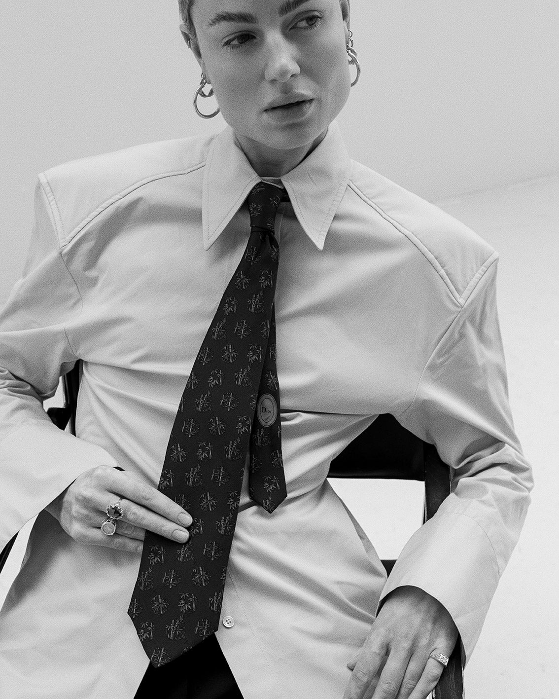 Dior floral vintage silk tie