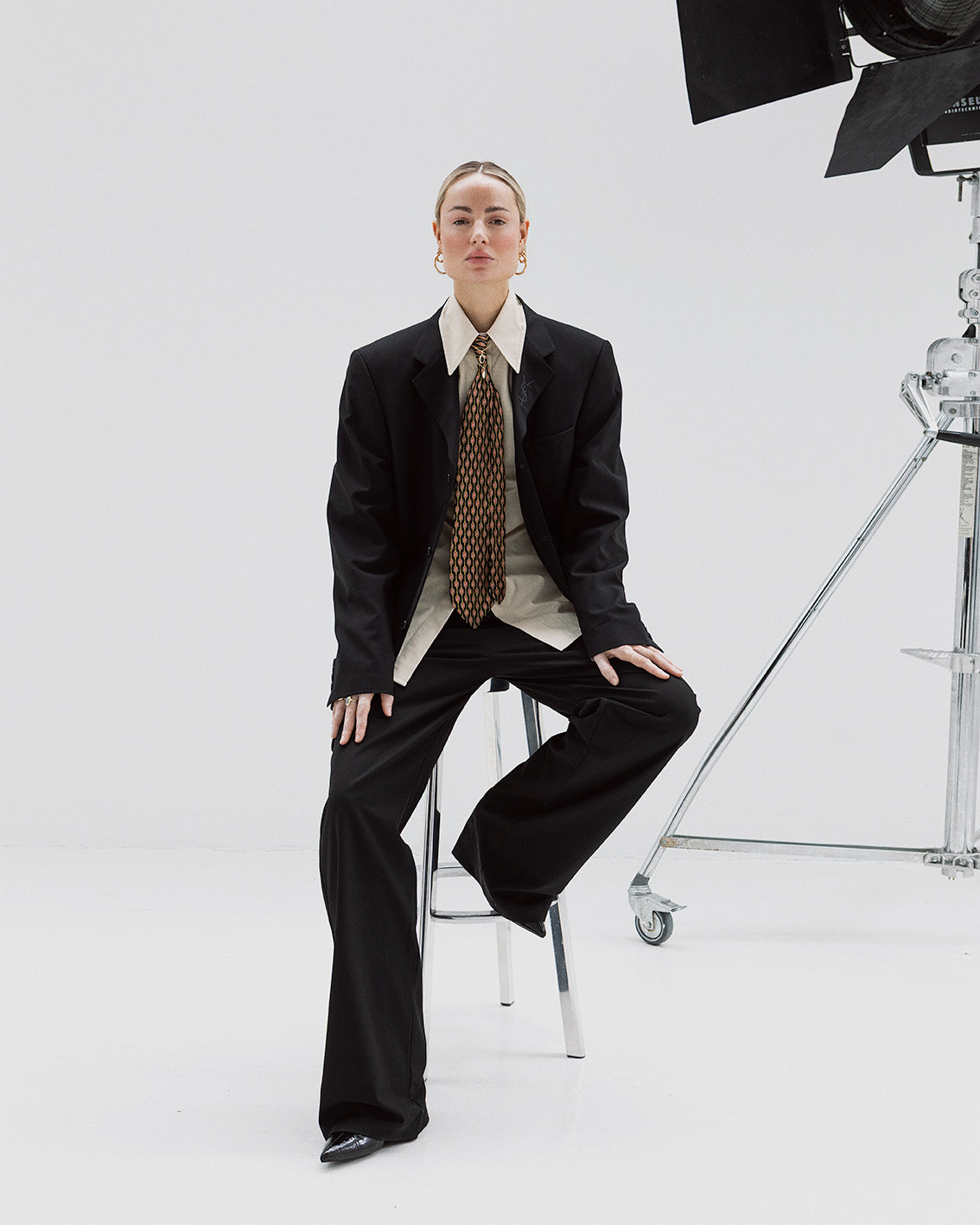 Lancel geometric II vintage silk tie