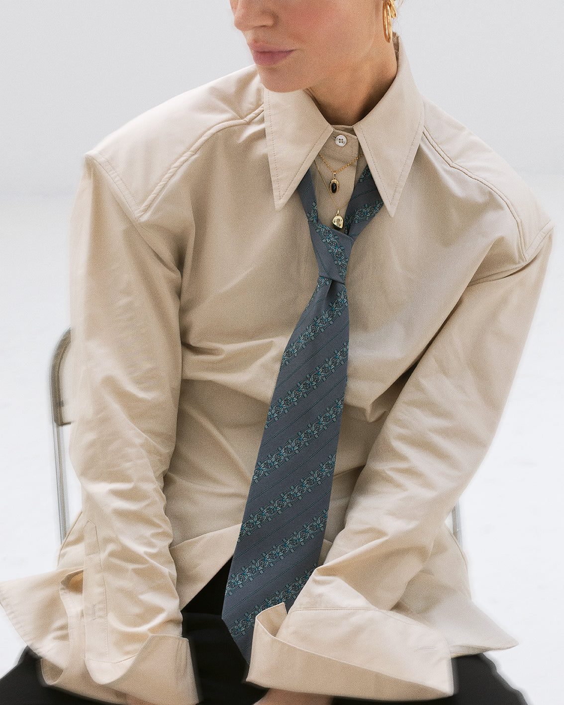 Dior striped arabesque vintage silk tie