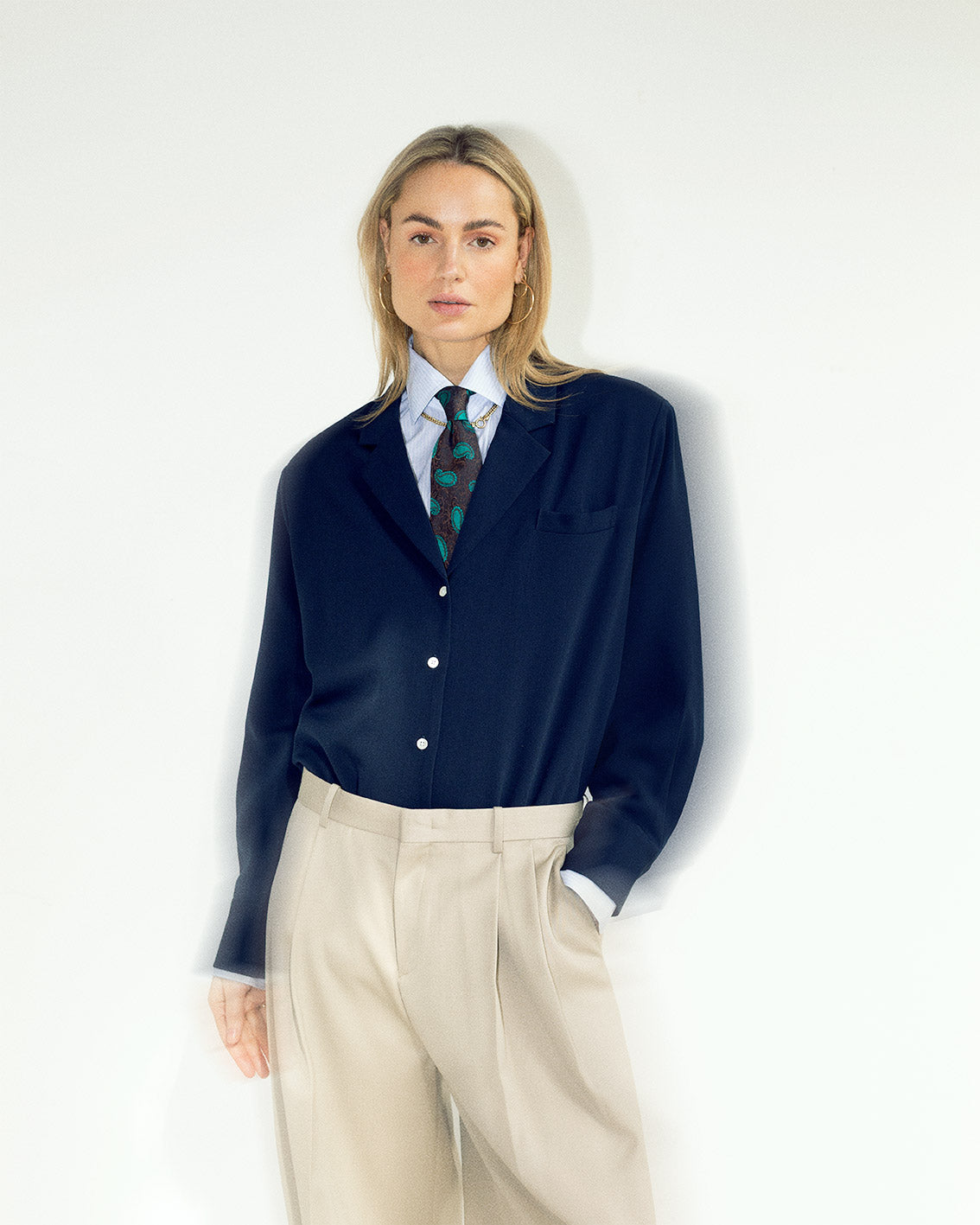 Luca brown paisley silk tie