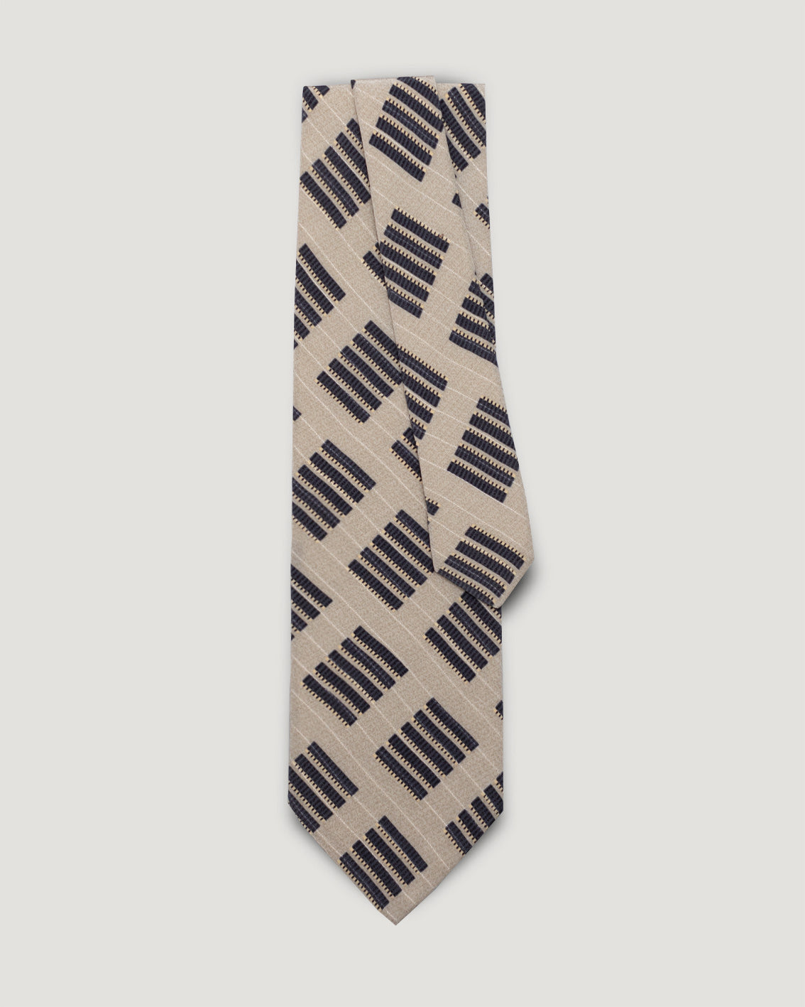 Armani geometric creme vintage silk tie