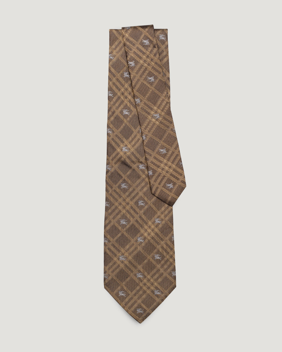 Burberrys gold diamond pattern silk tie