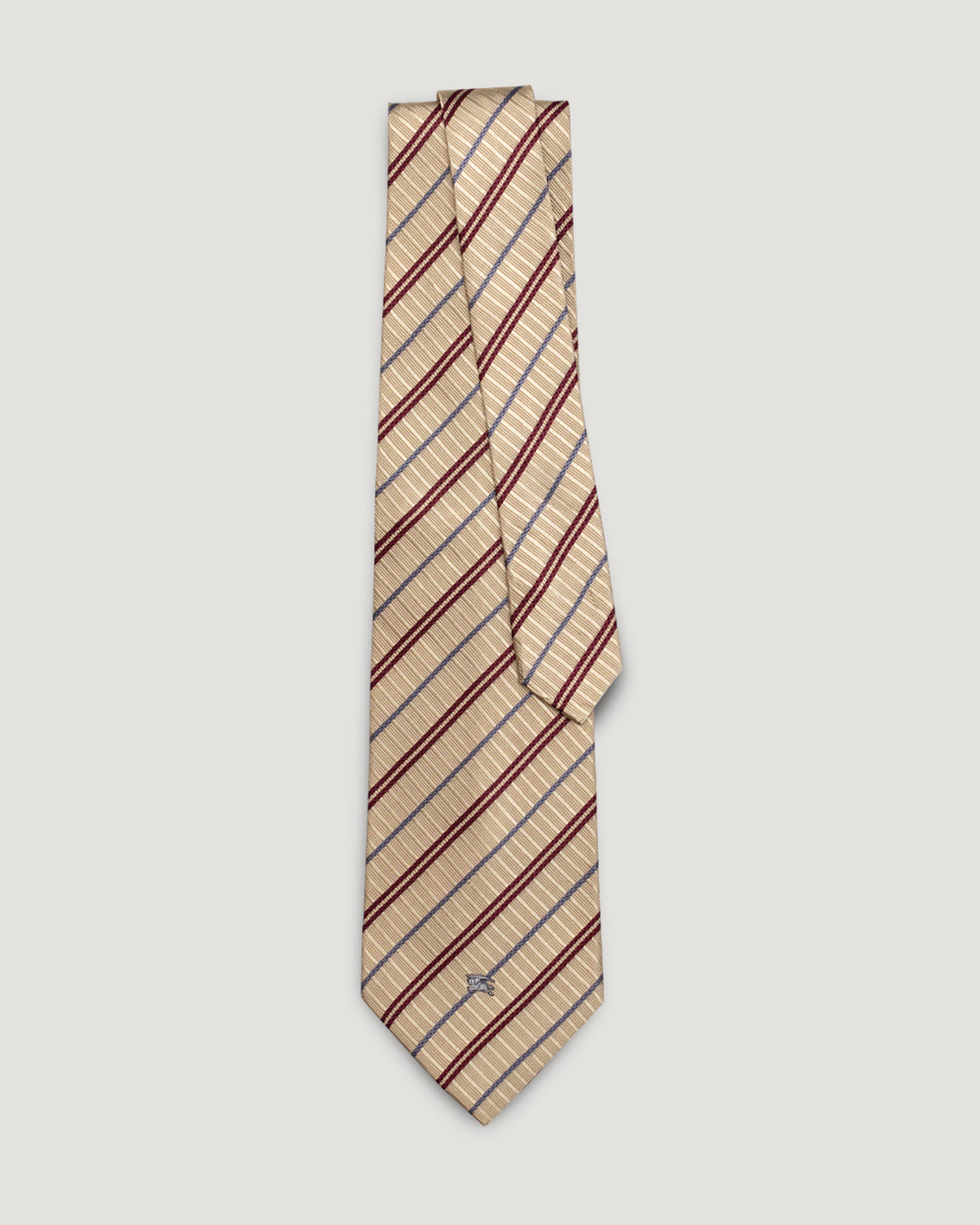 Burberrys diagonal stripe vintage silk tie