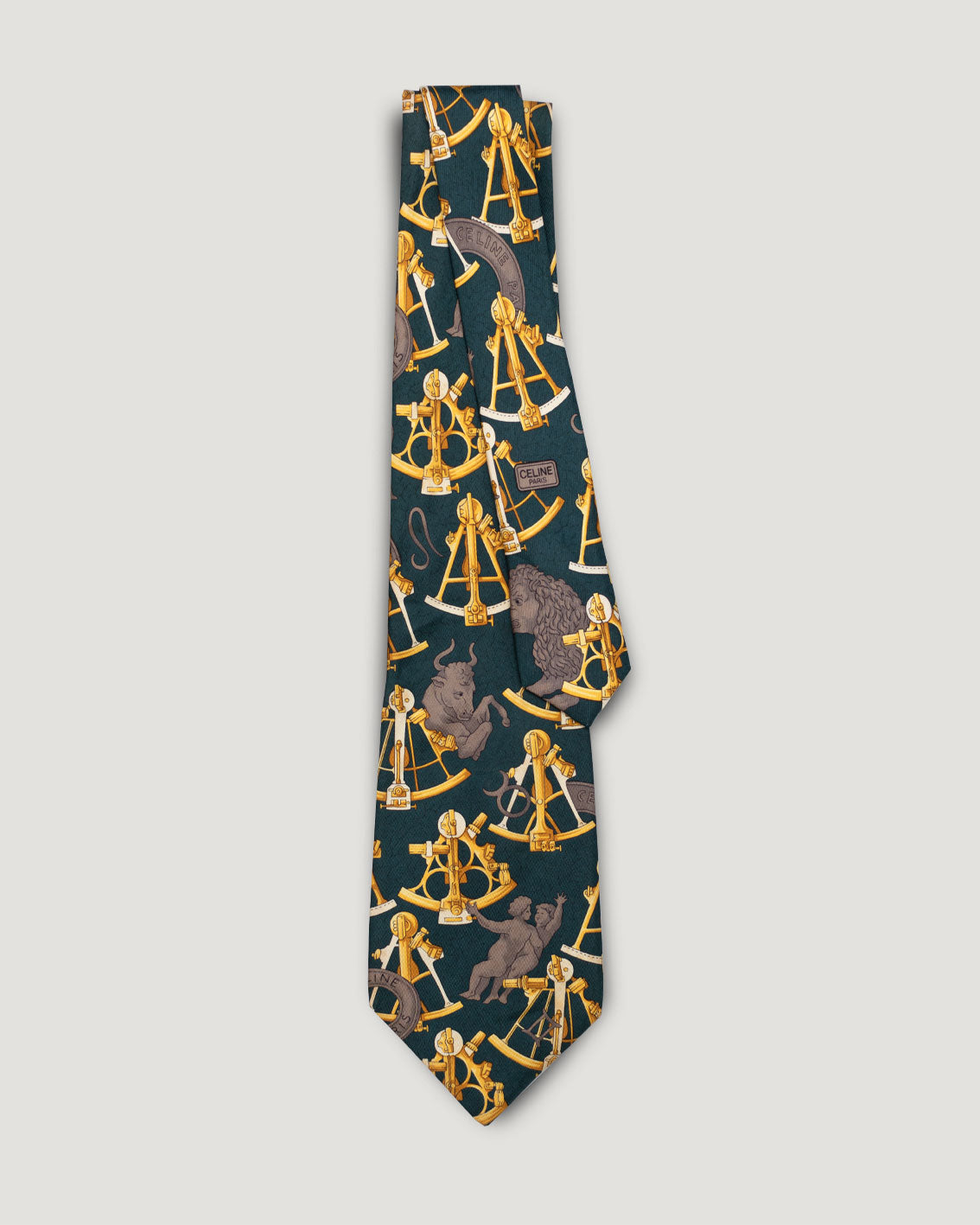 Céline artsy vintage silk tie