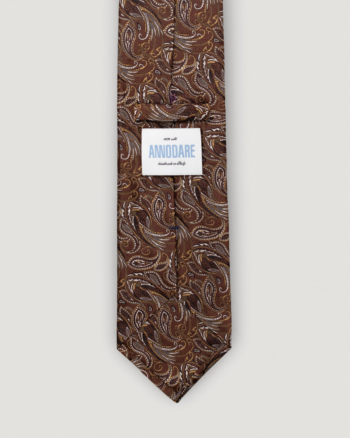 Corrado brown paisley silk tie