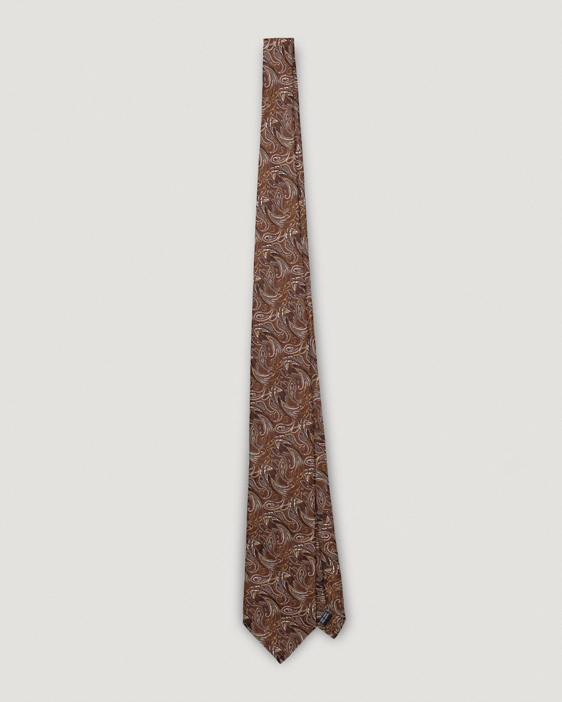 Corrado brown paisley silk tie
