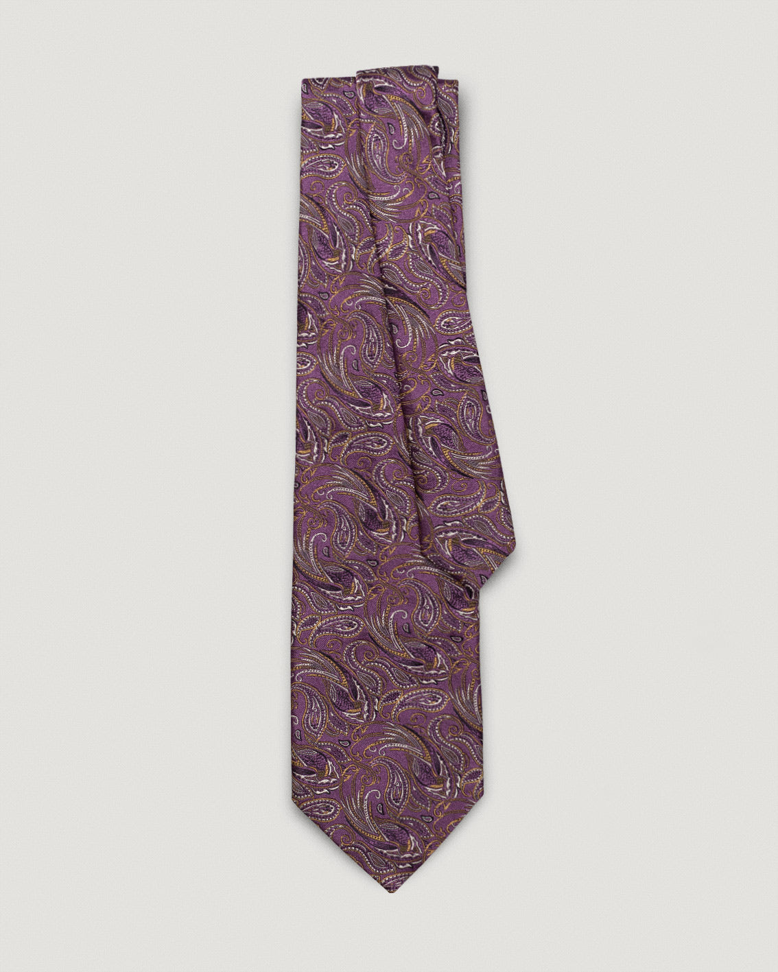 Corrado purple paisley silk tie