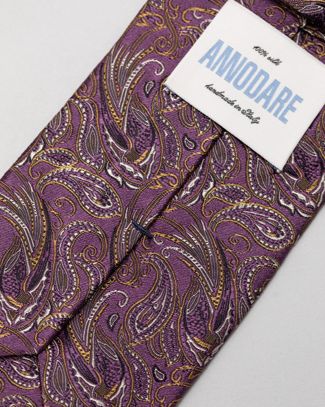 Corrado purple paisley silk tie