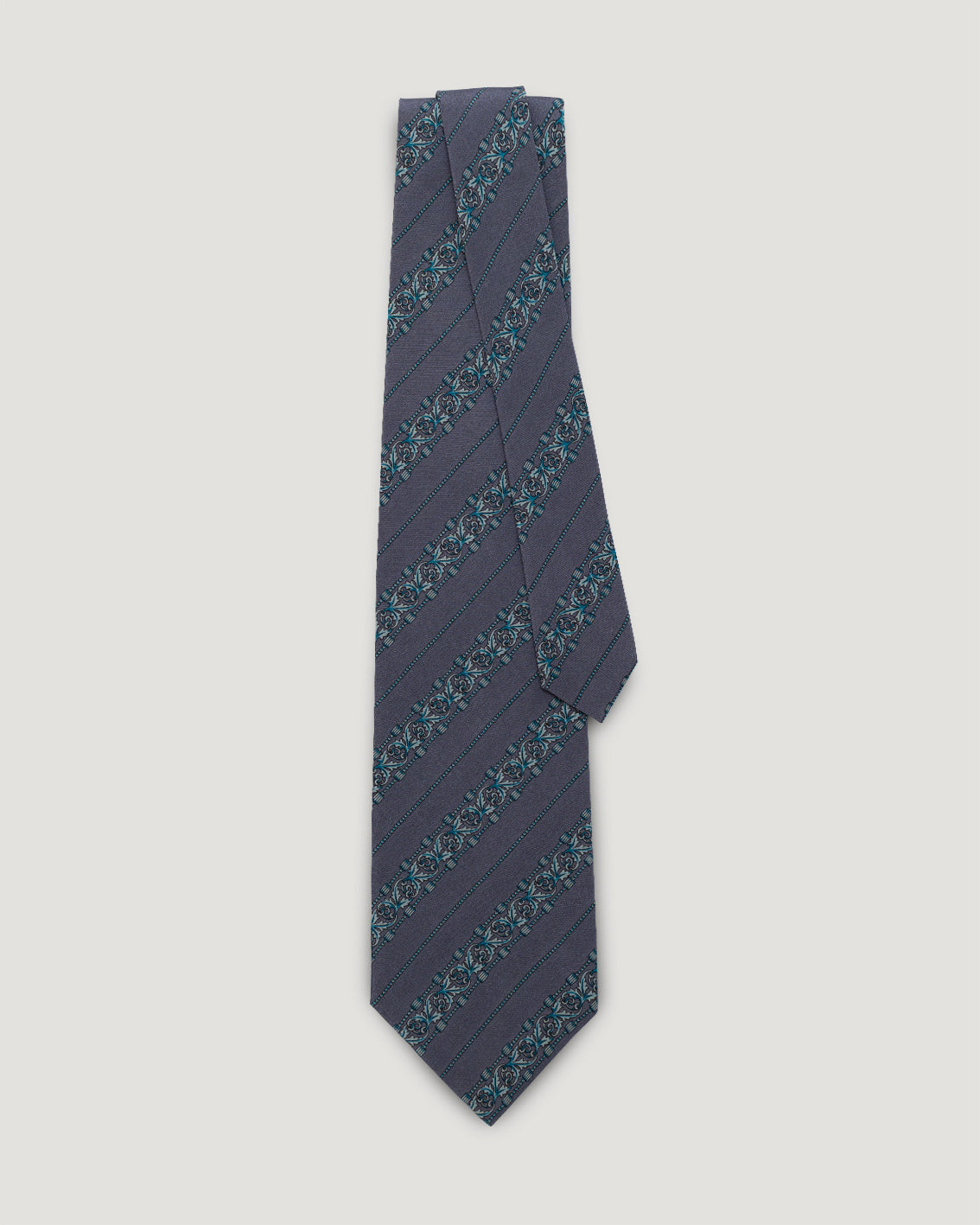 Dior striped arabesque vintage silk tie