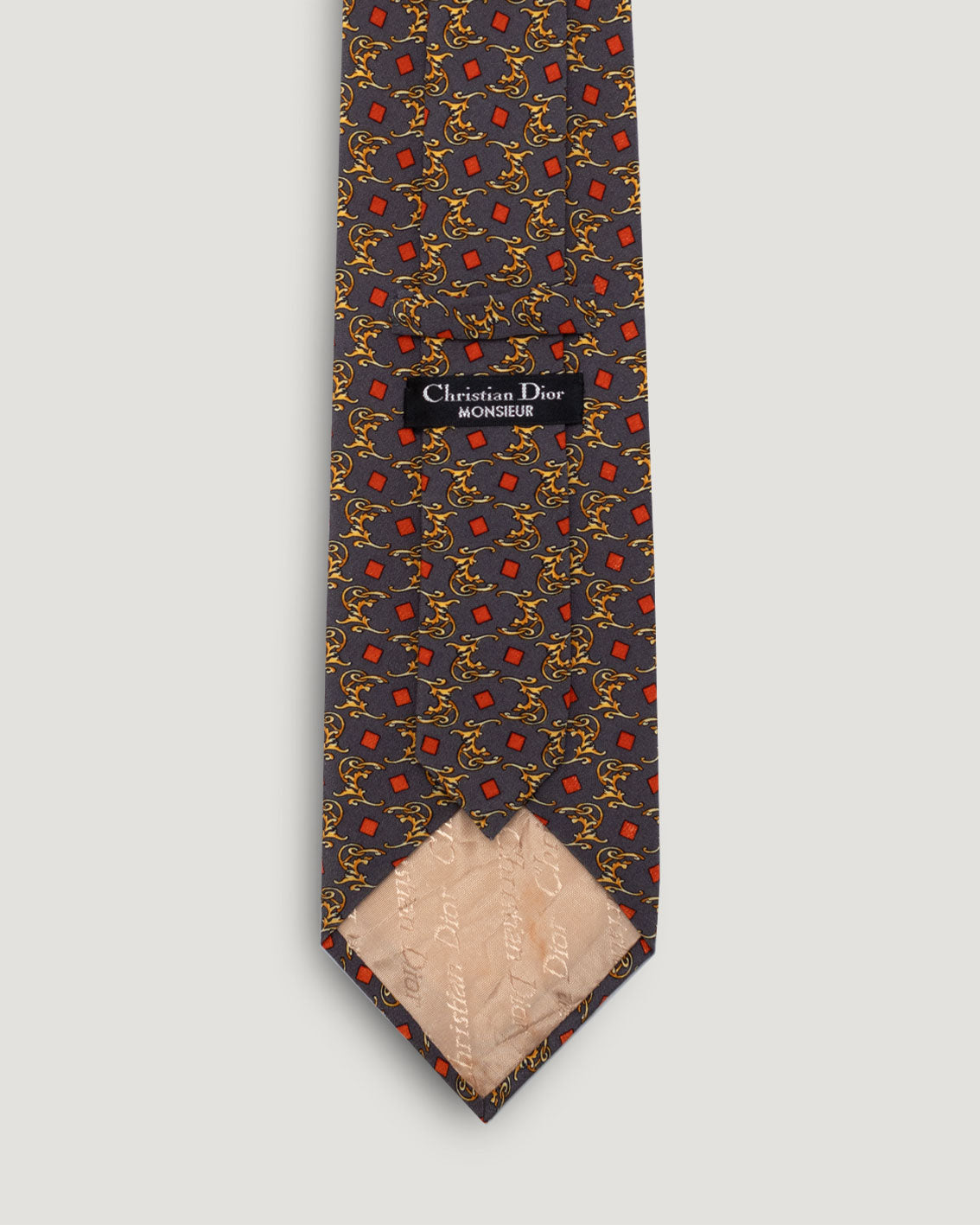 Dior pattern vintage silk tie