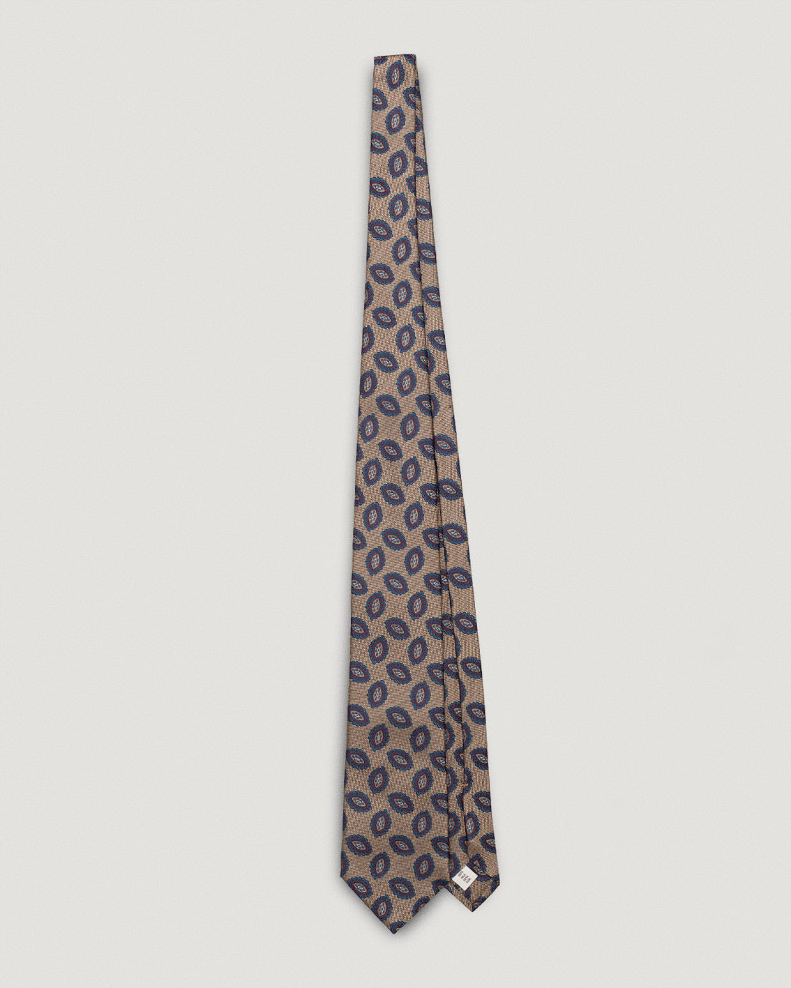 Fausto crème medallion silk tie