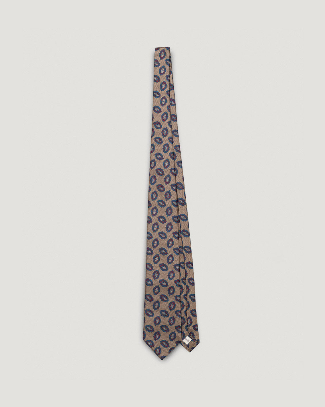 Fausto crème medallion silk tie