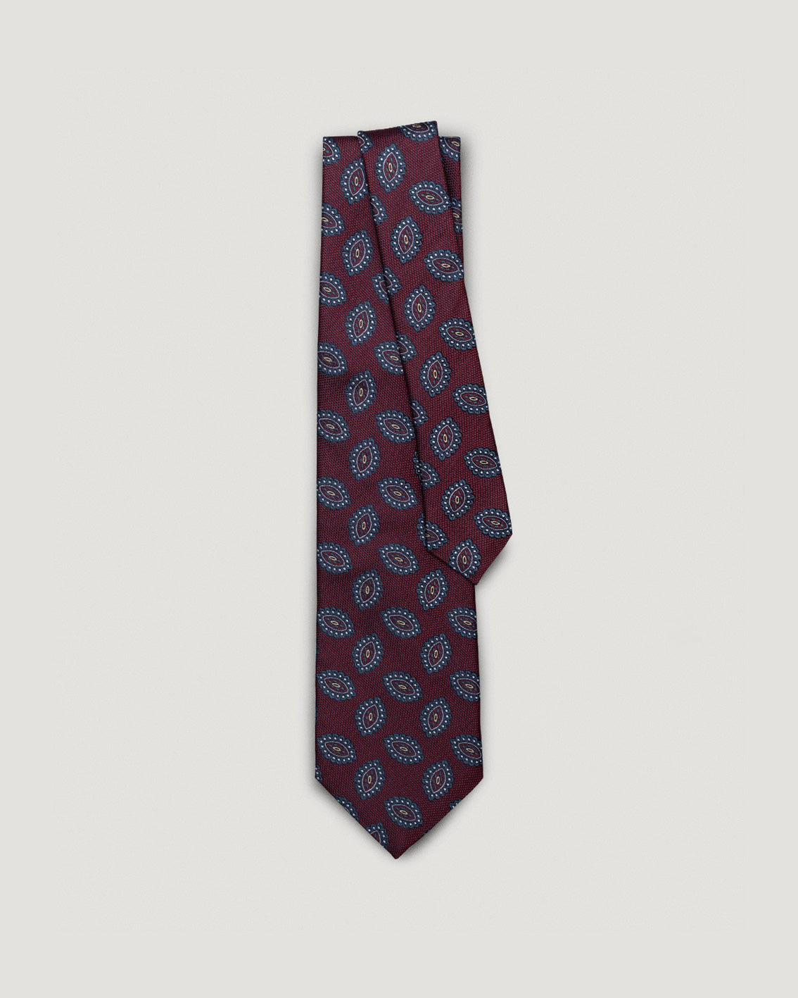 Fausto wine red medallion silk tie