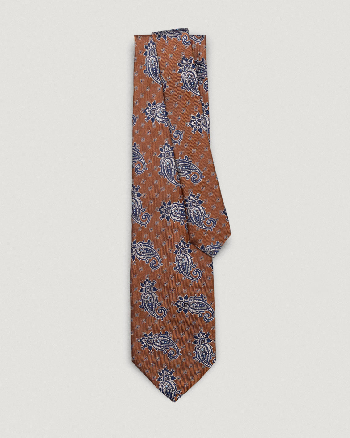 Gabriele cognac medallion silk tie