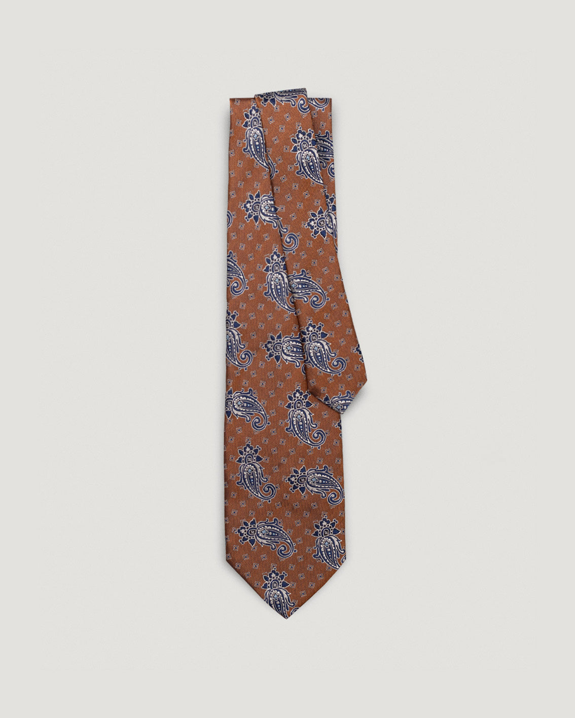 Gabriele cognac medallion silk tie