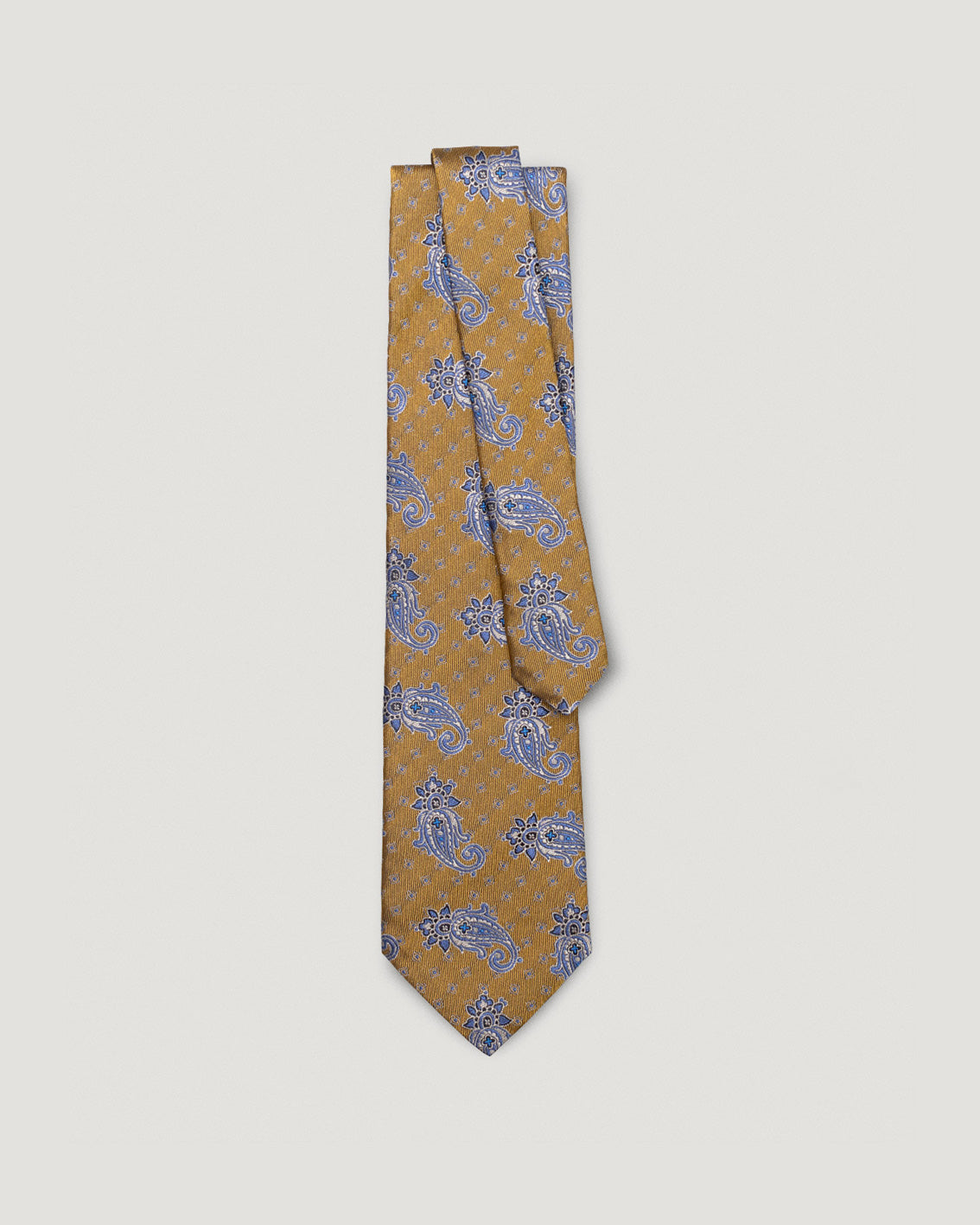 Gabriele yellow medallion silk tie