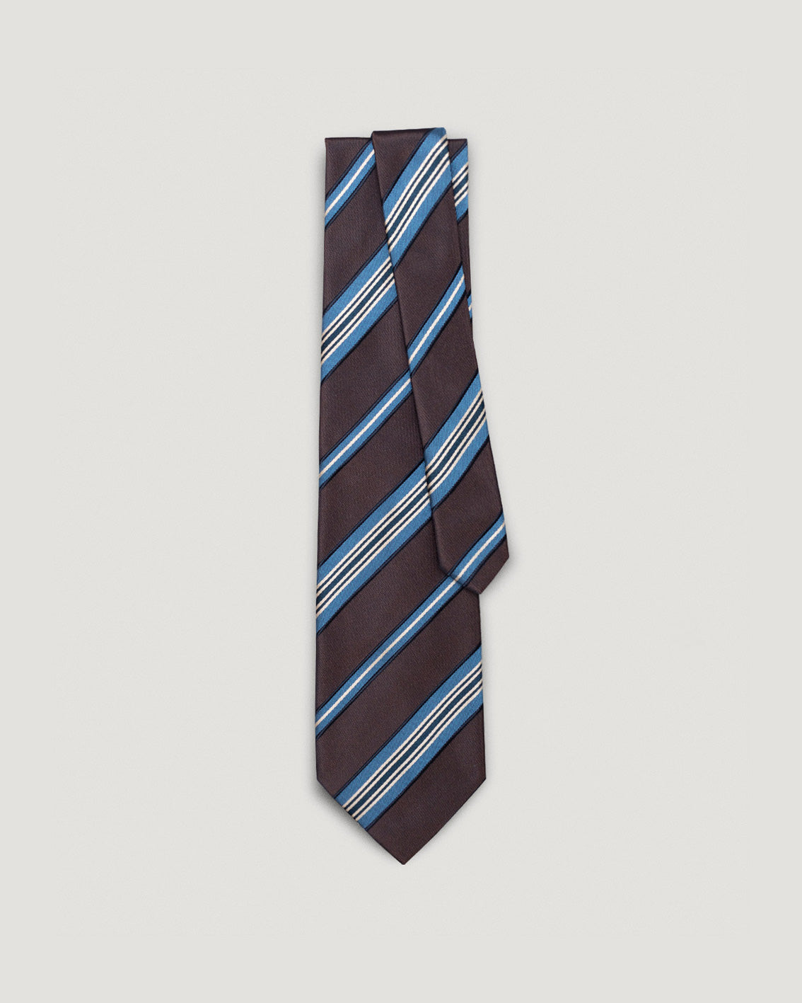 Gigi brown striped silk tie
