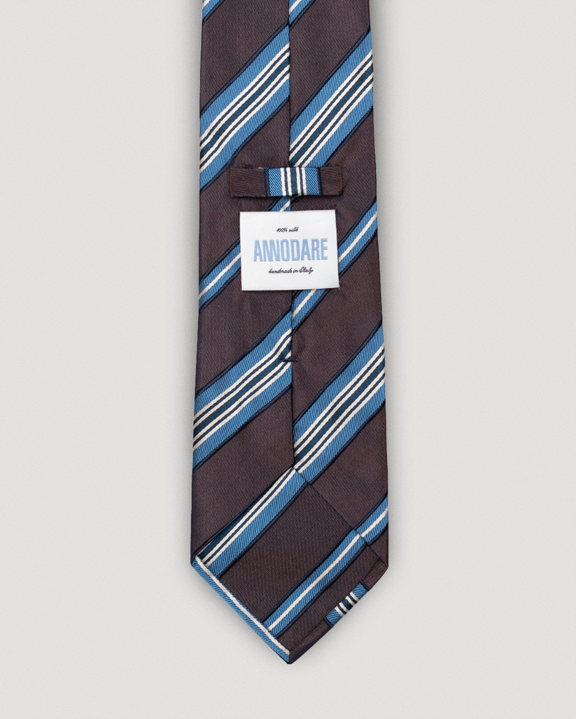 Gigi brown striped silk tie