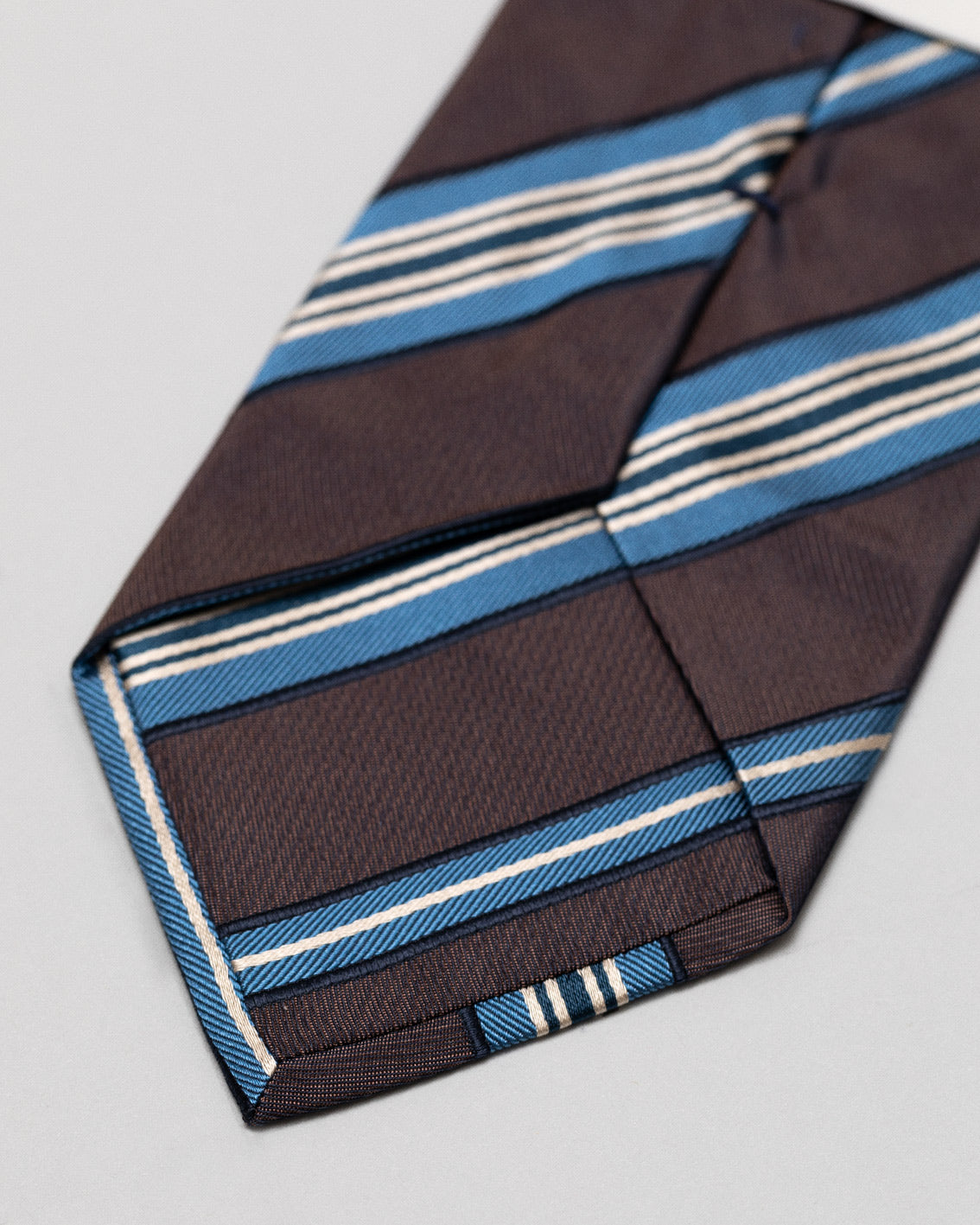 Gigi brown striped silk tie