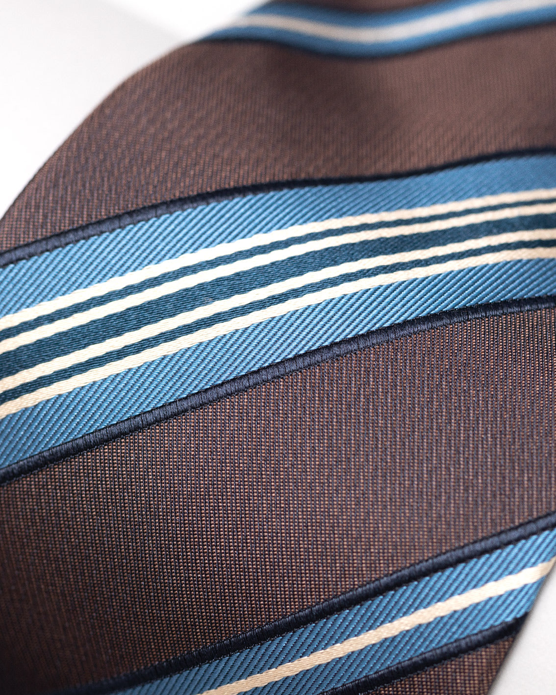 Gigi brown striped silk tie
