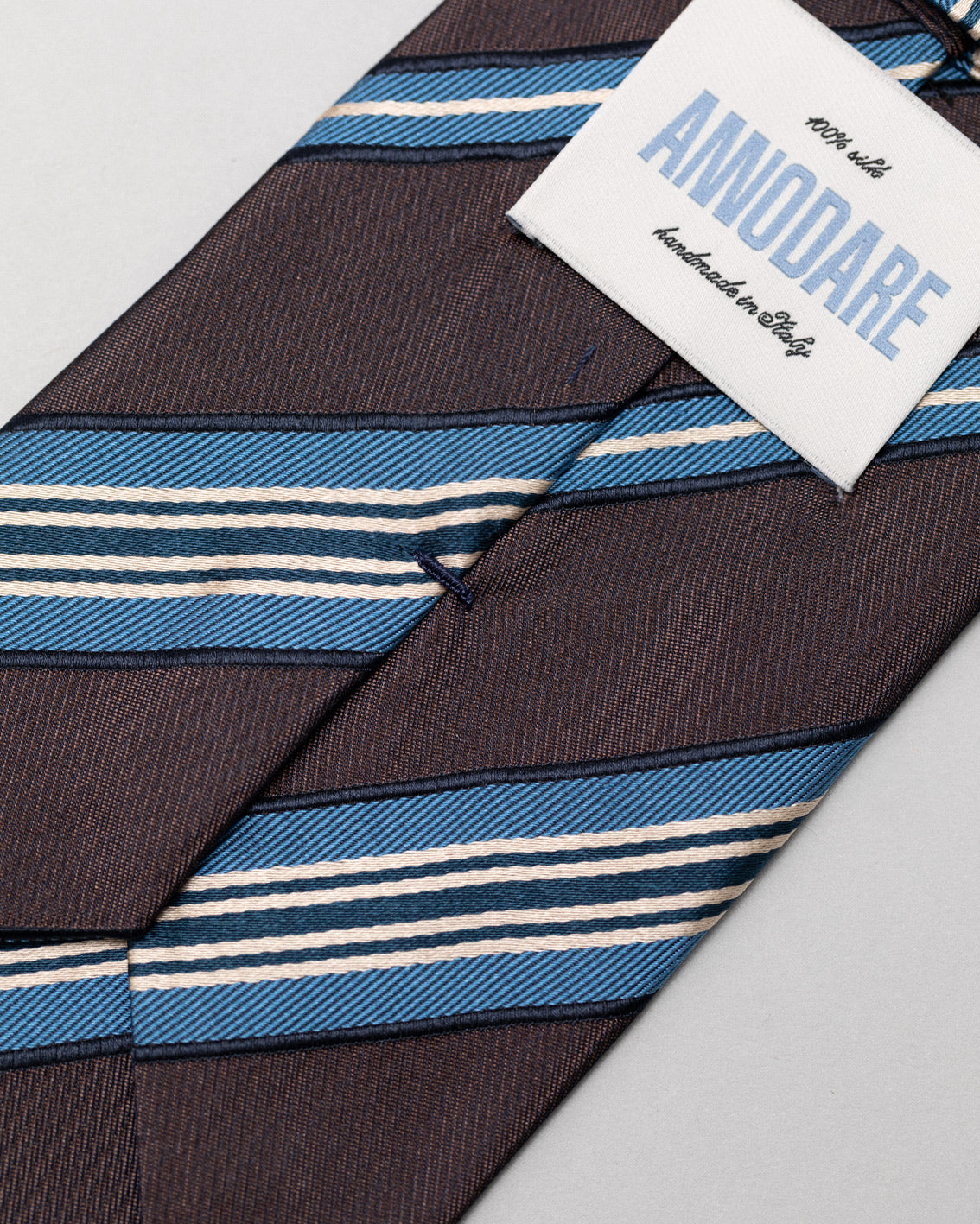 Gigi brown striped silk tie
