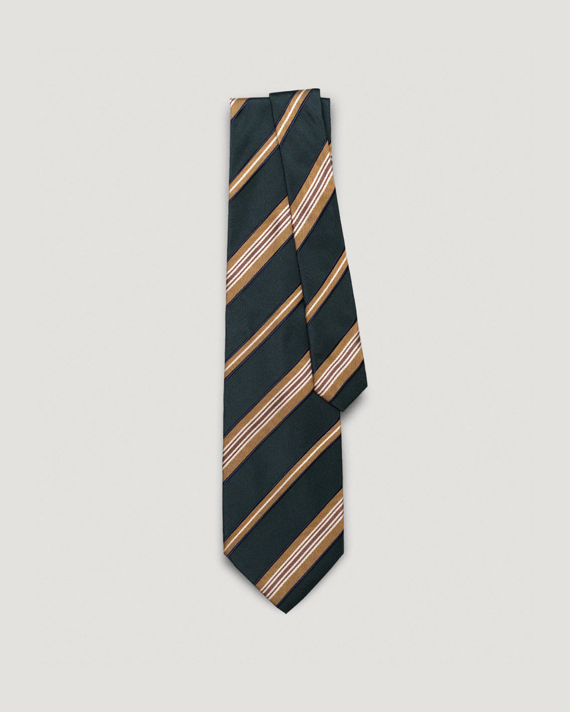 Gigi green striped silk tie