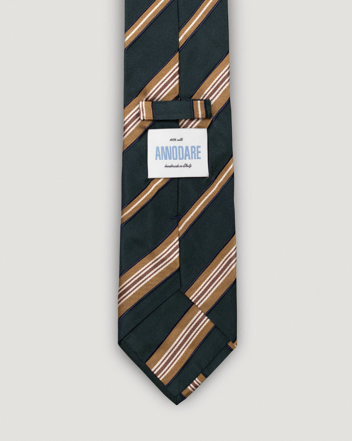 Gigi green striped silk tie