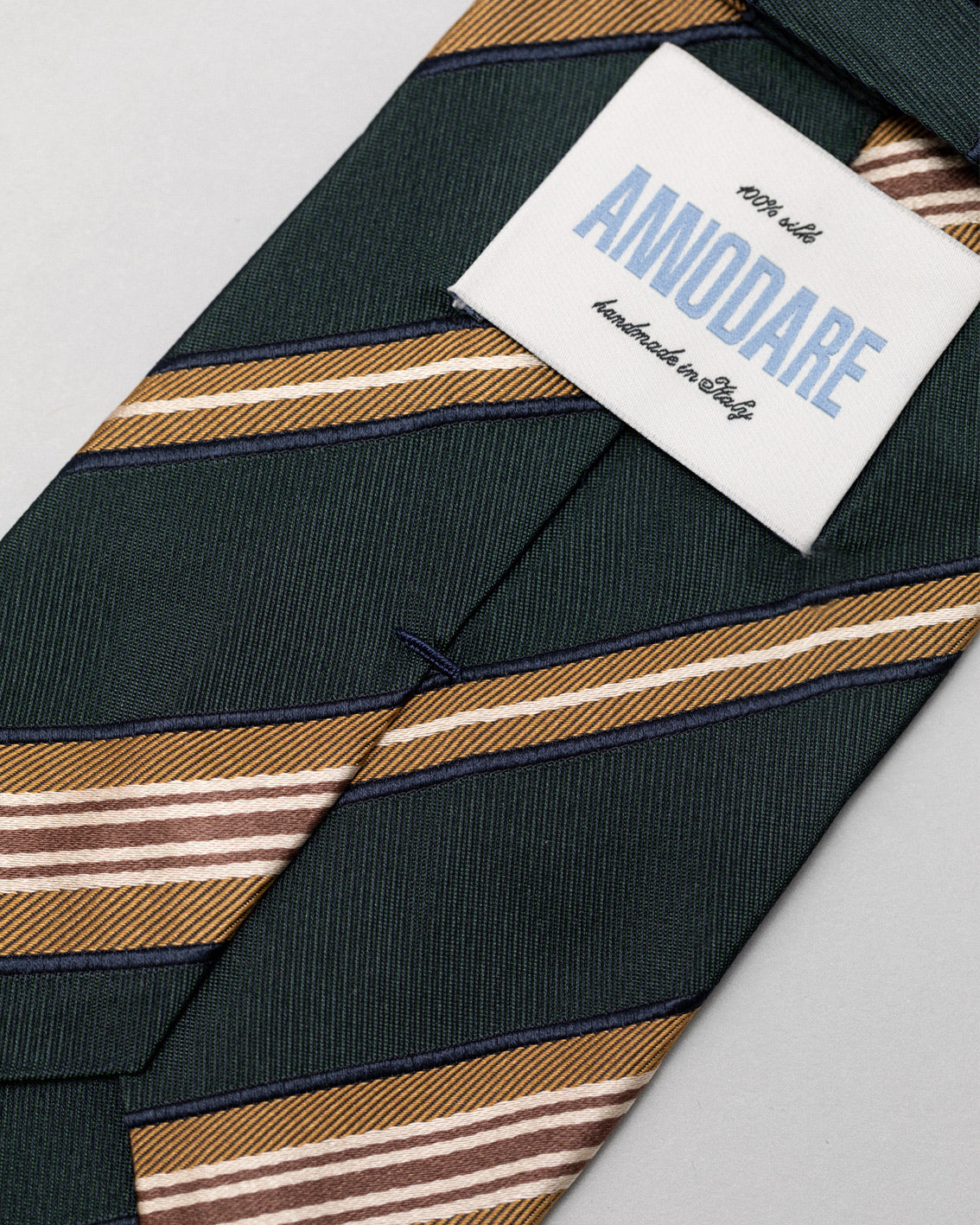 Gigi green striped silk tie