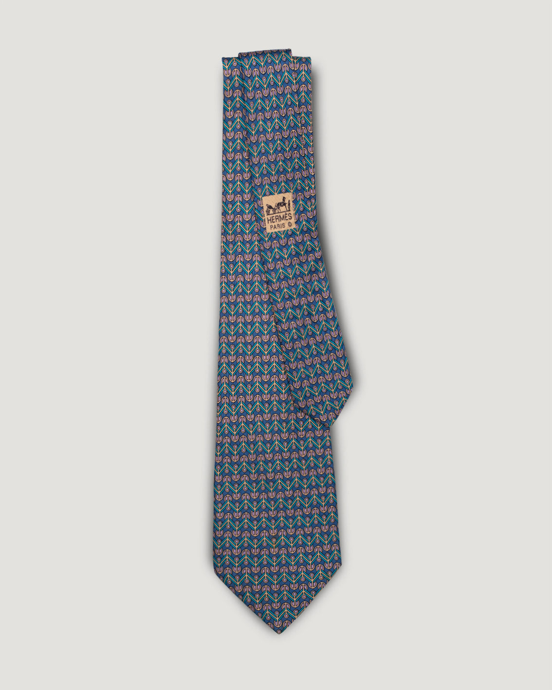 Hermès geometric vintage silk tie