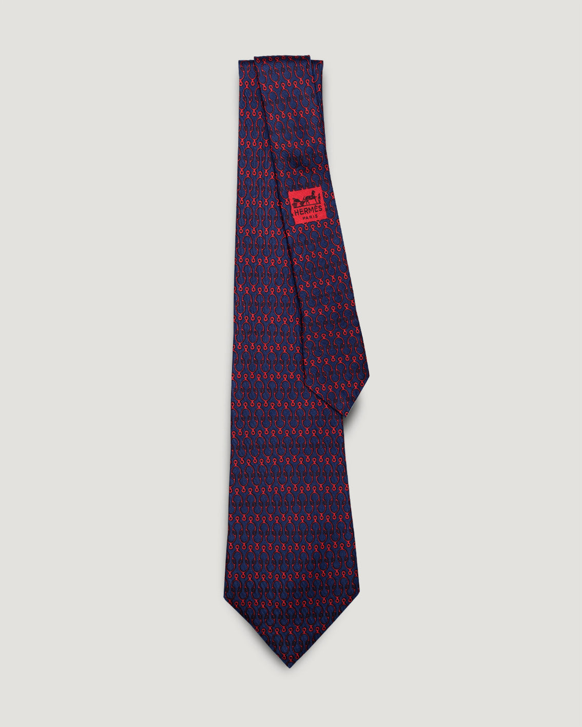 Hermès vintage blue chain silk tie