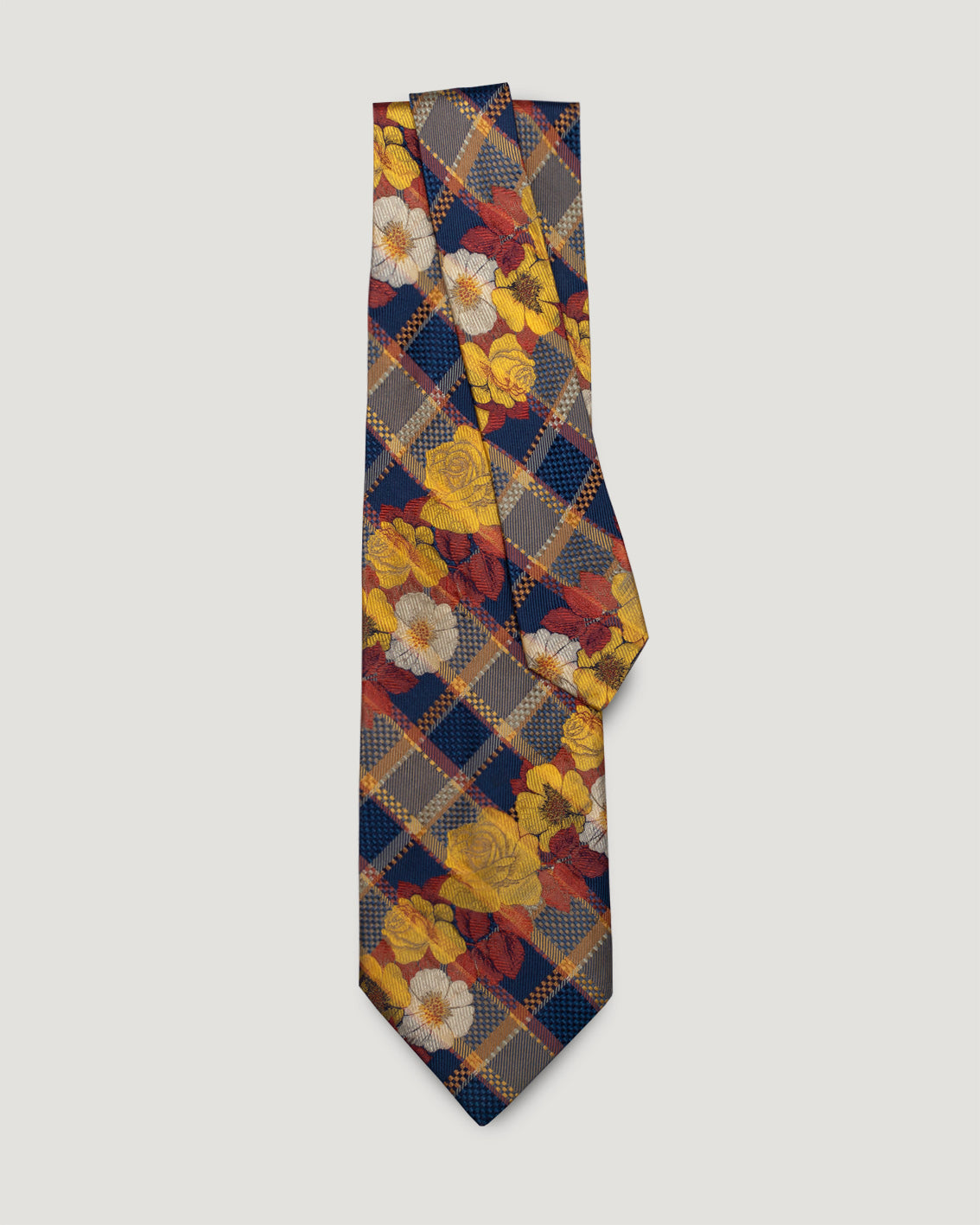 KENZO floral check vintage silk tie