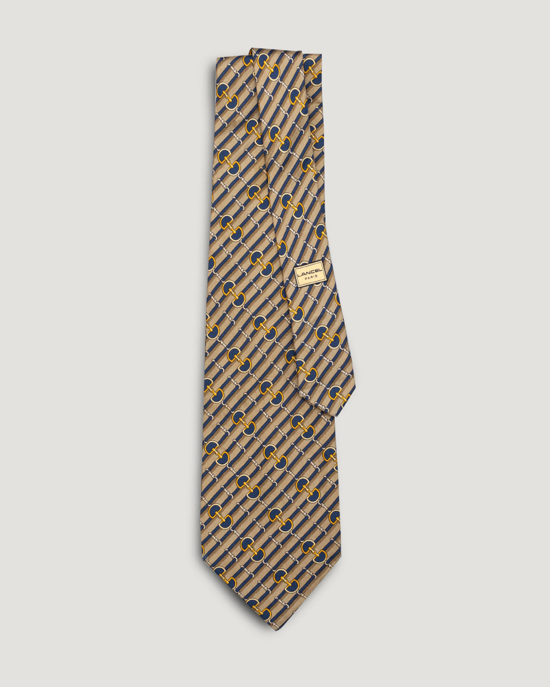 Lancel geometric vintage silk tie