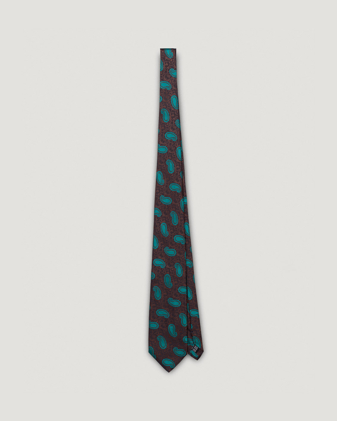 Luca brown paisley silk tie