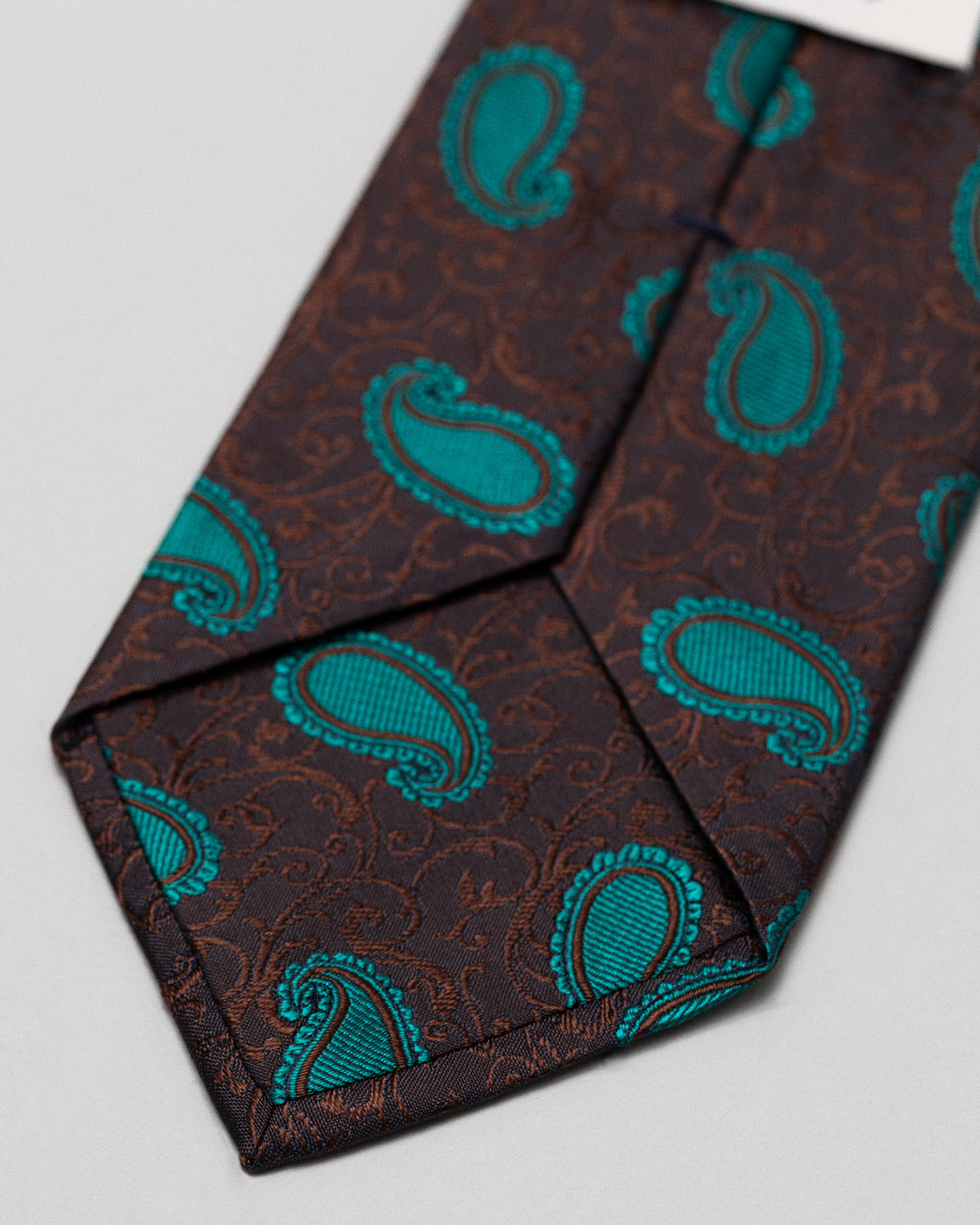 Luca brown paisley silk tie