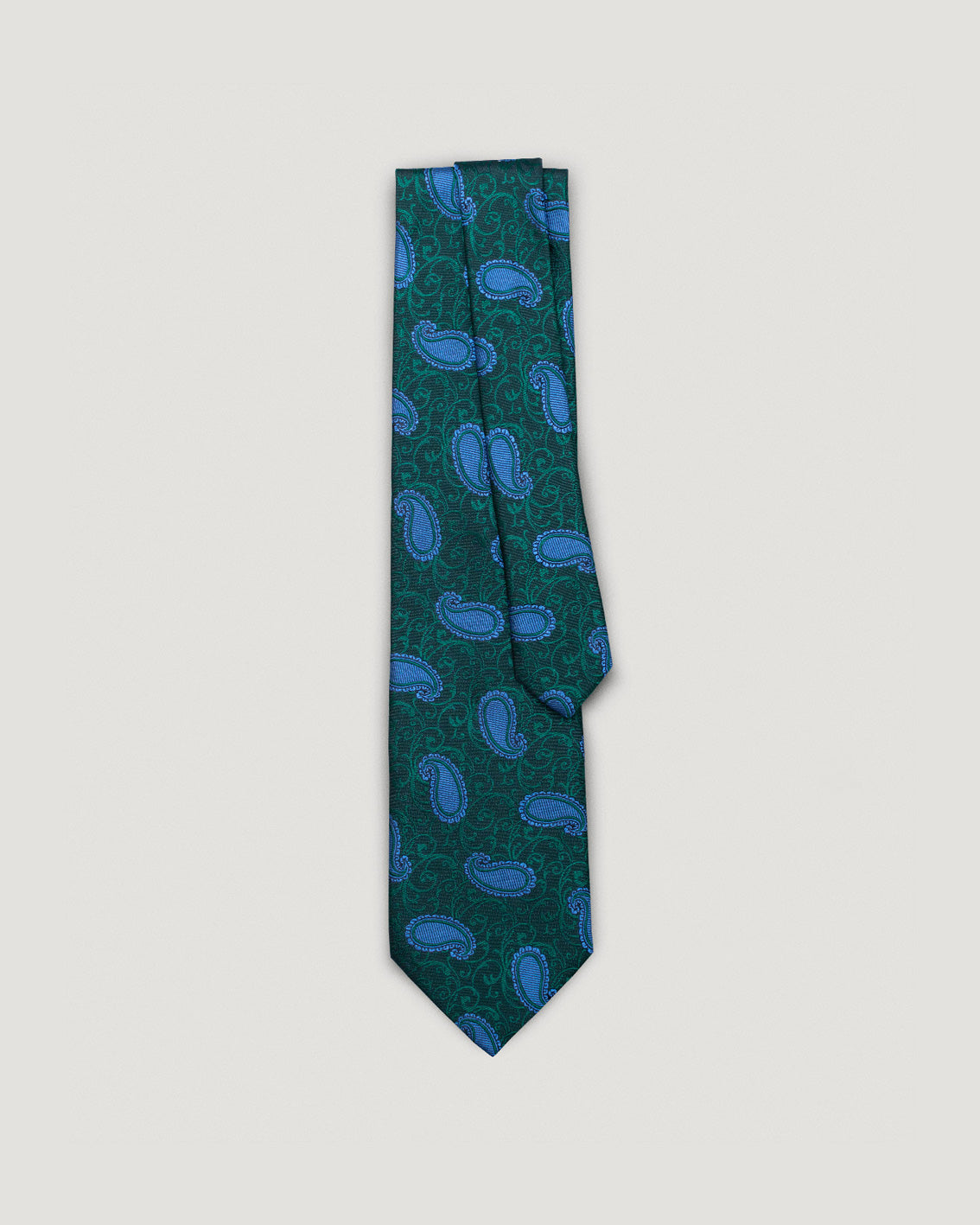Luca green paisley silk tie