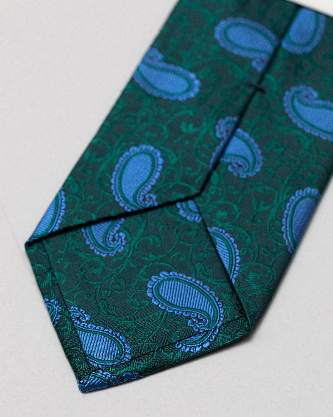 Luca green paisley silk tie