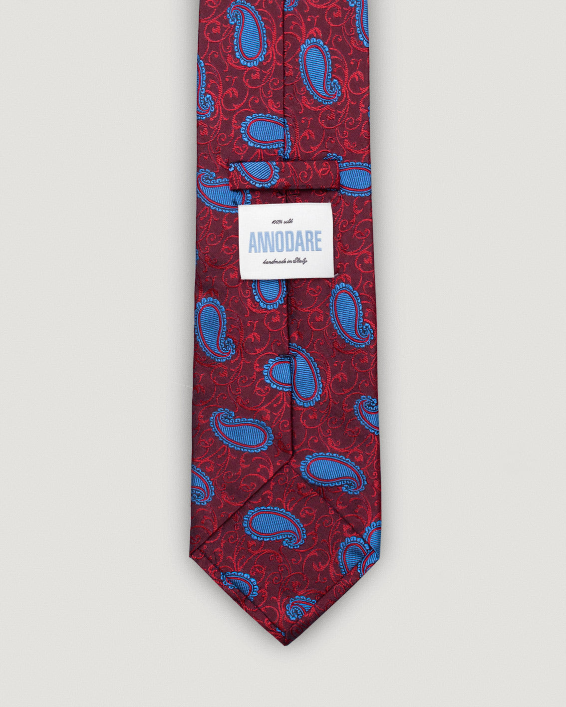 Luca red paisley silk tie
