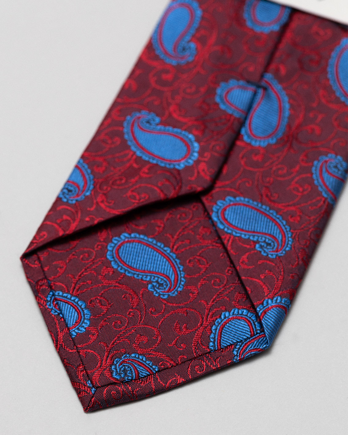 Luca red paisley silk tie