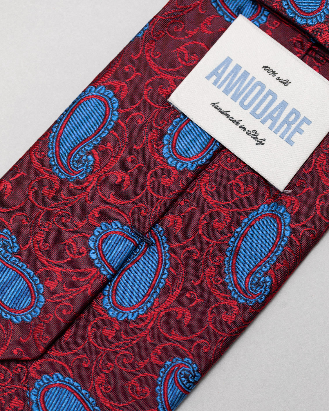 Luca red paisley silk tie