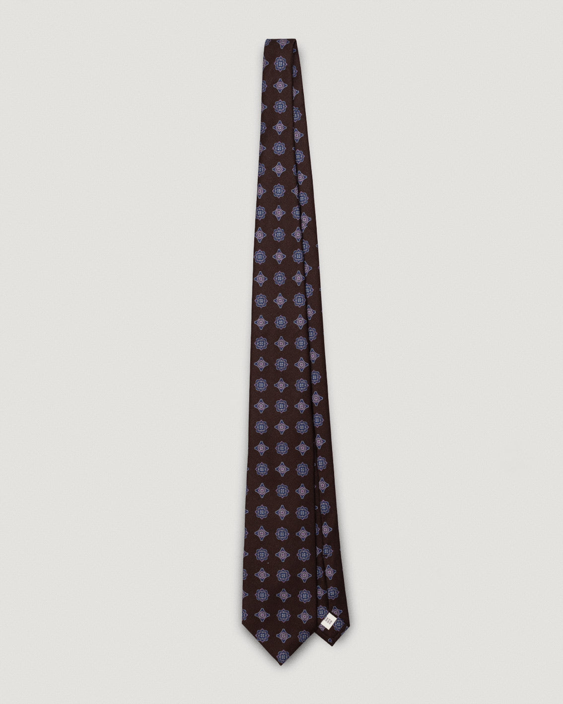 Ruggero brown medallion silk tie
